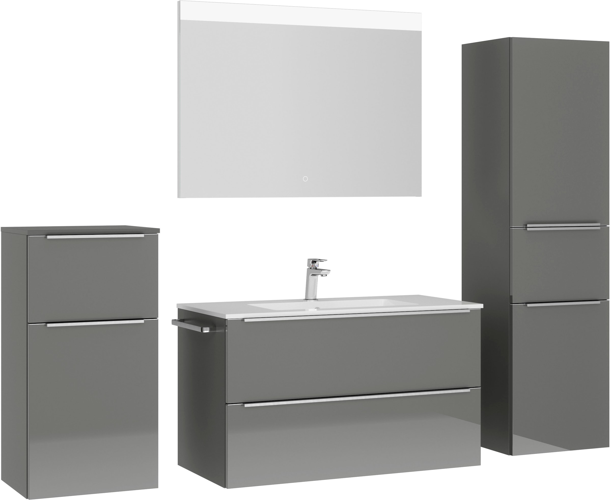 nobilia Badmöbel-Set "Levere" vormontiert, mit Soft-Close, 4 Stk. tlg. günstig online kaufen