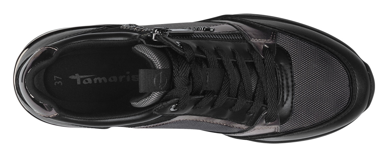 Tamaris Keilsneaker, Freizeitschuh, Halbschuh, Schnürschuh mit Schmucksteinen