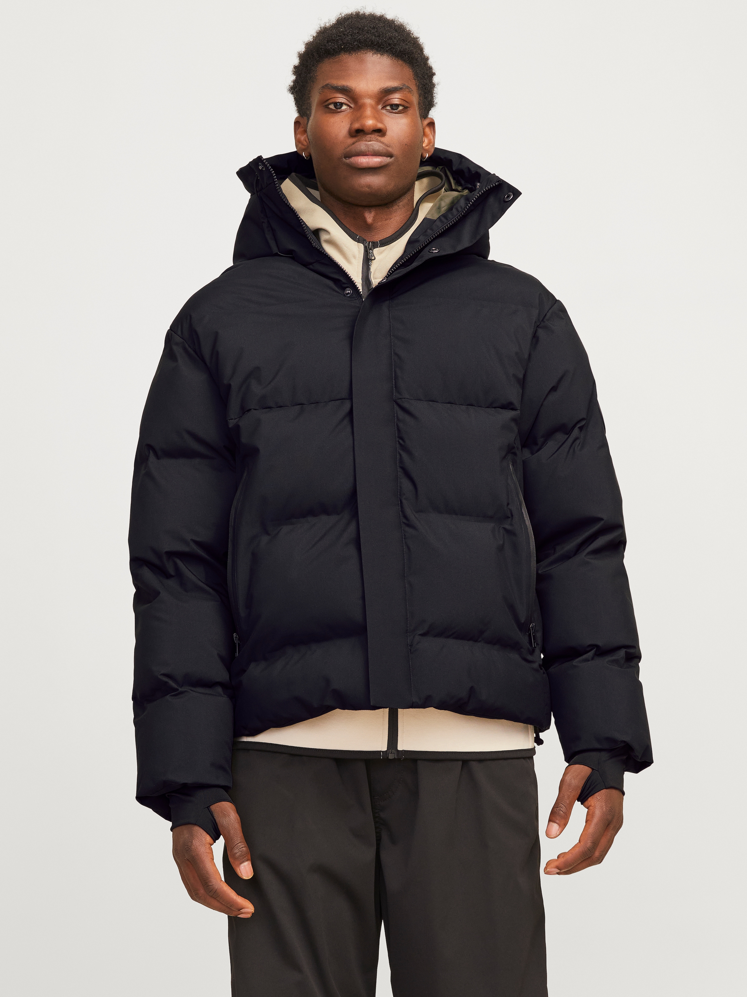 Jack & Jones Steppjacke "JCOALPHA PUFFER SN", mit Kapuze