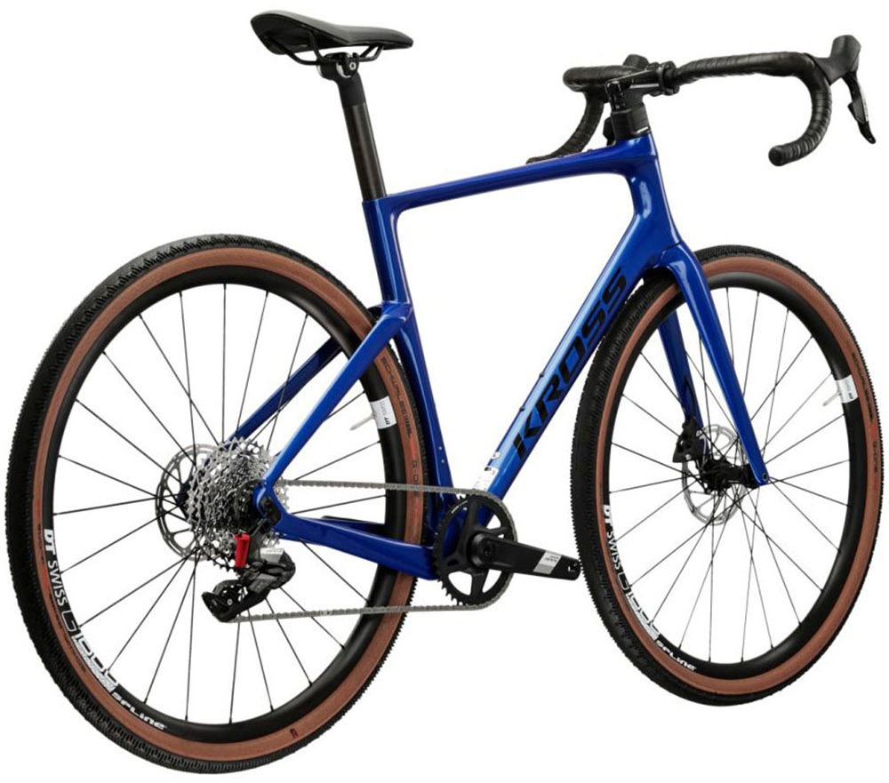 Kross Gravelbike »Gravelbike Carbon Esker RS 2.0 Blau 12 Gänge« 12 Gang SRAM APEX XPLR AXS Schaltwerk Kettenschaltung mit Carbon-Rahmen und -Gabel