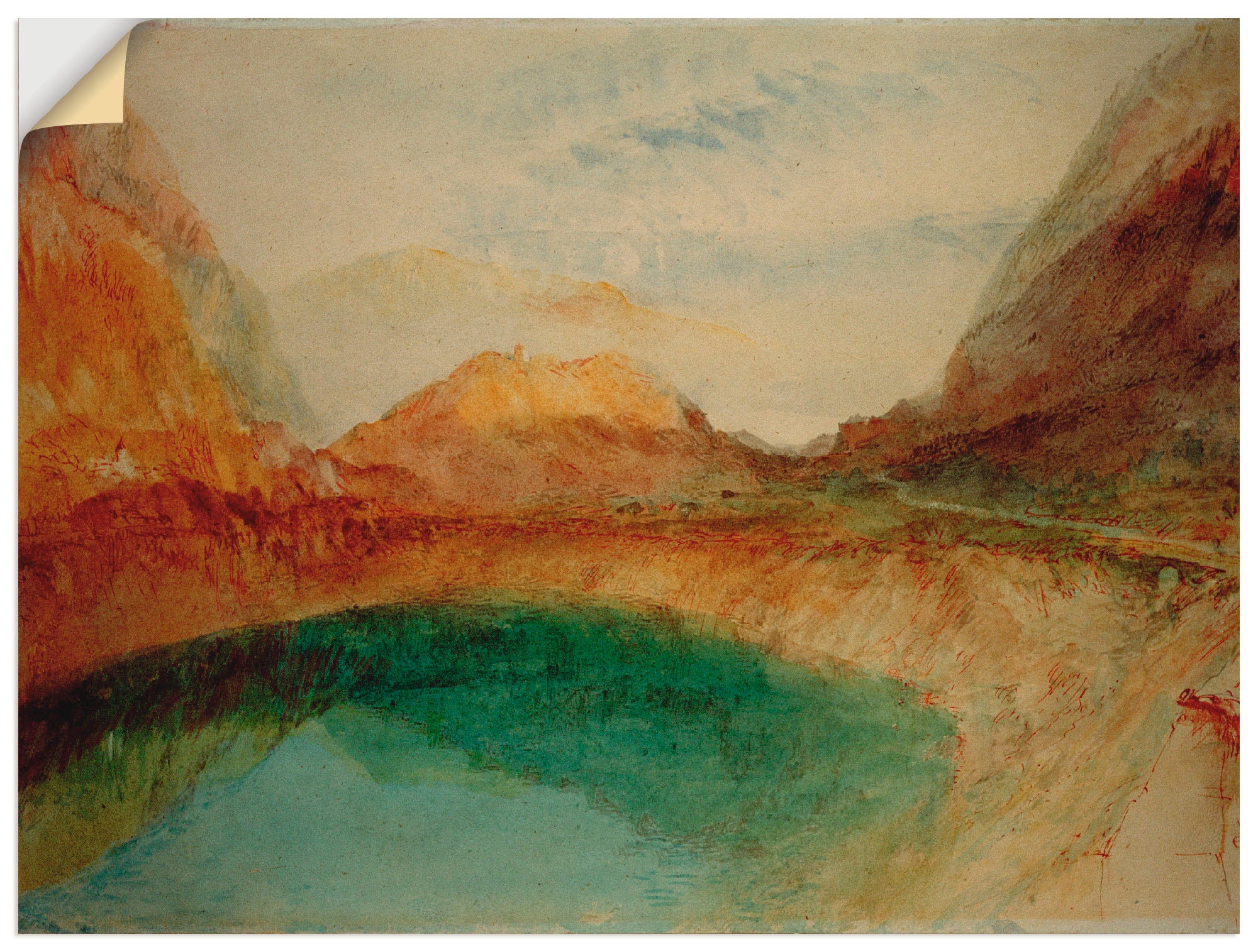 Artland Wandbild »See in den als Größen Gewässer, St.), 1848/50«, BAUR Wandaufkleber bestellen Schweizer (1 | in Poster Leinwandbild, oder versch. Bergen
