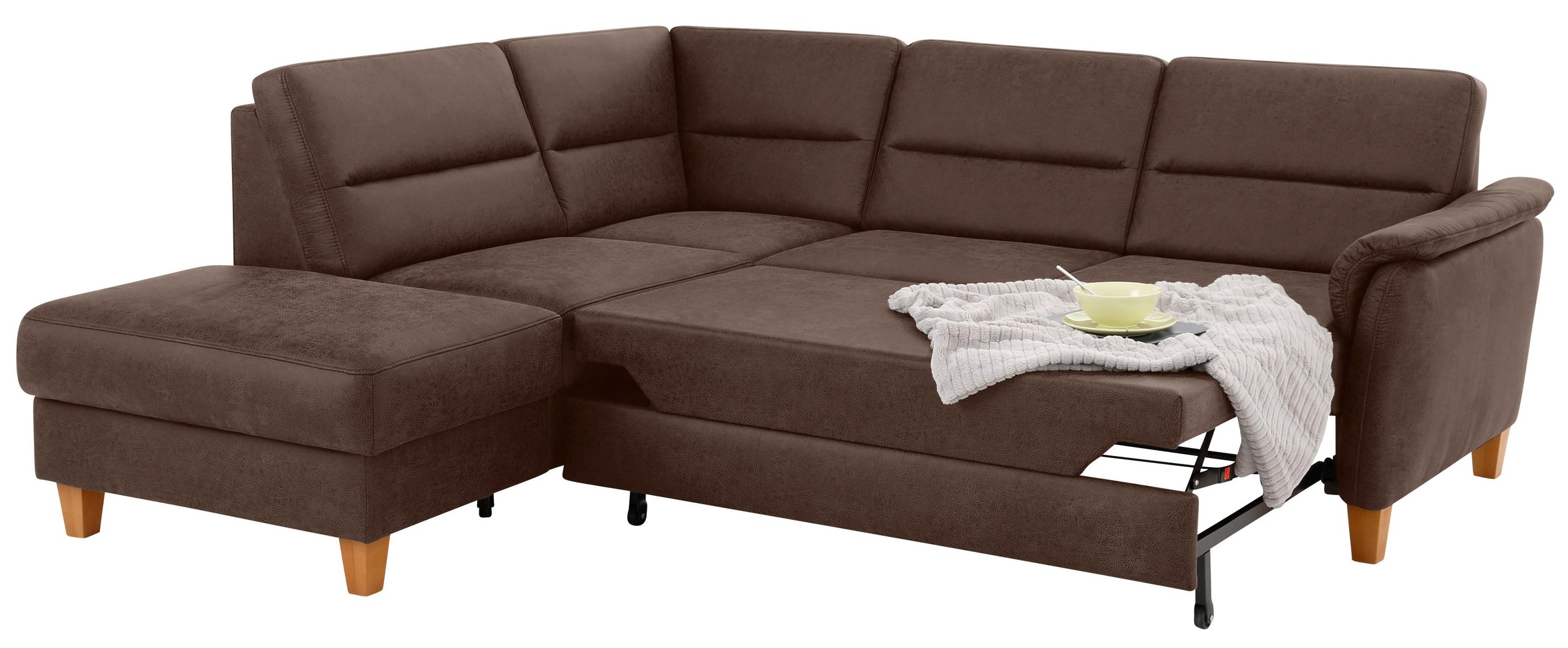 Home affaire Ecksofa »Palmera L-Form«, Federkern, wahlweise mit Bettfunktion und mit/ohne Stauraum