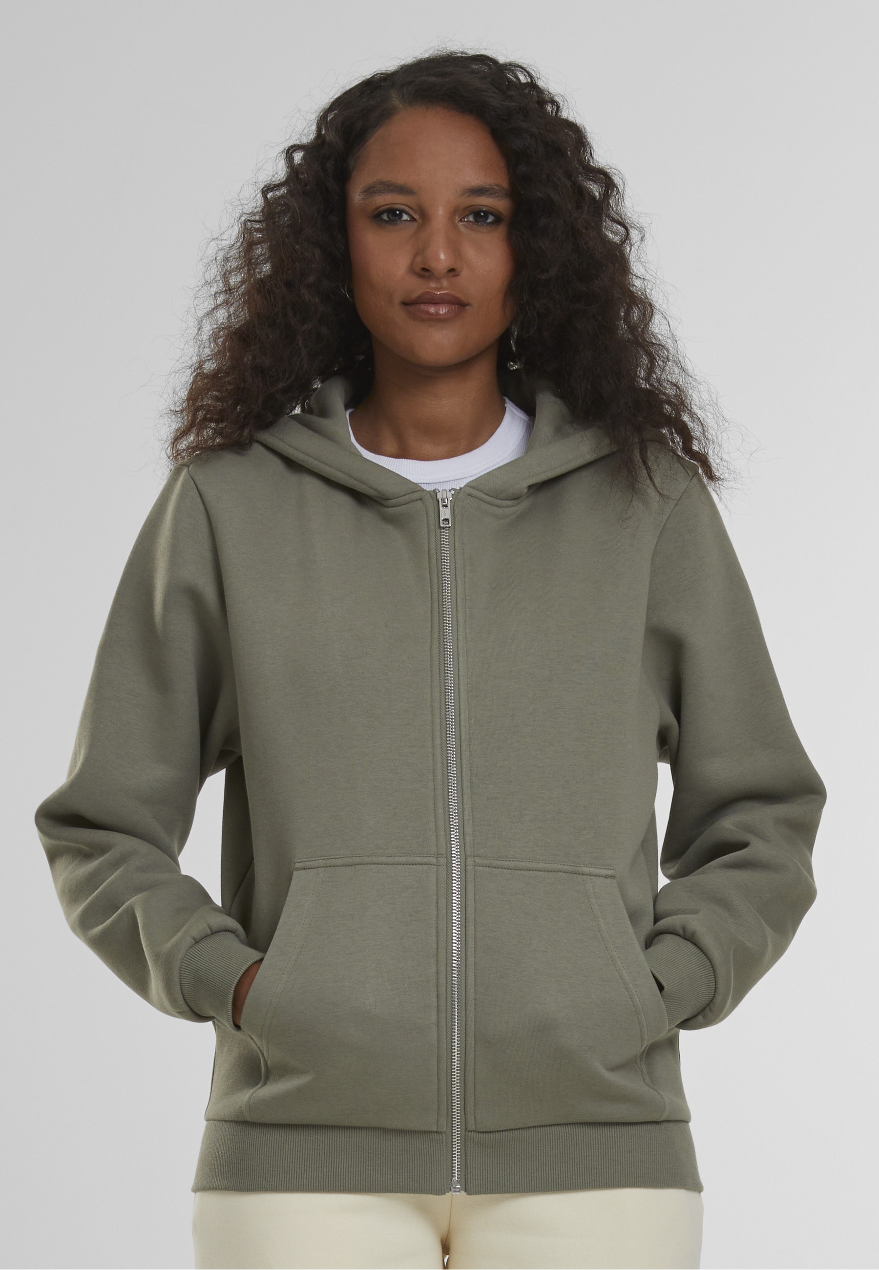 URBAN CLASSICS Sweatjacke »Urban Classics Ladies Fluffy Zip Cardigan«