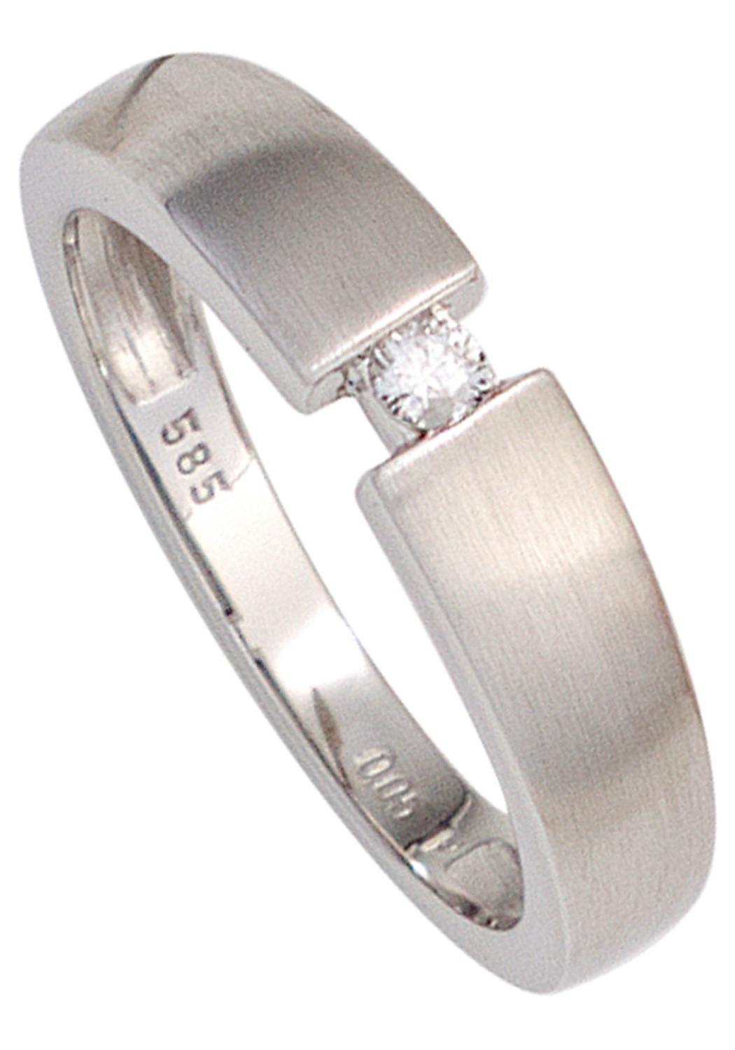 JOBO Solitärring, 585 Weißgold mit Diamant 0,05 ct.