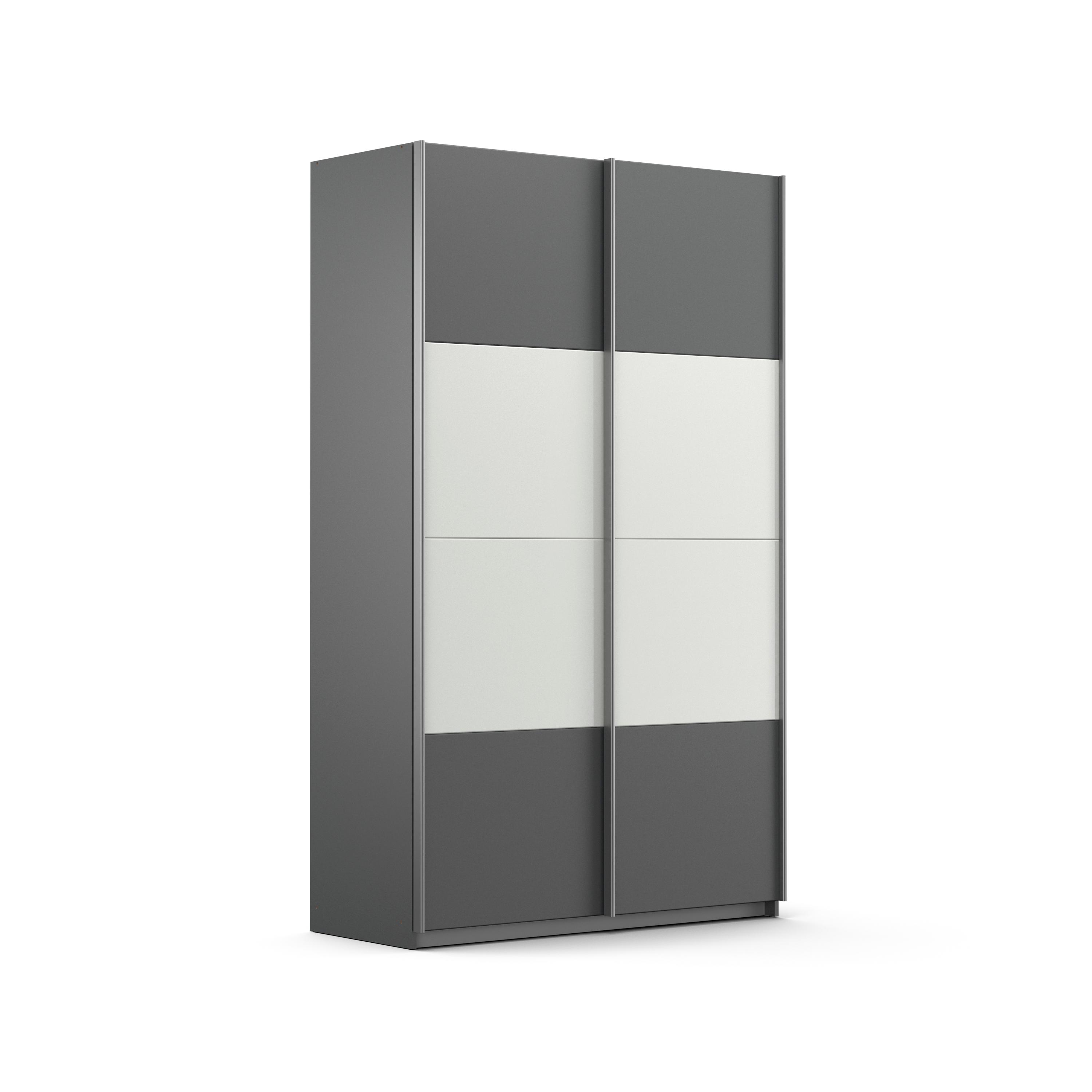 rauch Schwebetürenschrank "Quadra Schlafzimmerschrank in vielen Breiten" Kleiderschrank Garderobenschrank Schrank mit Glaselementen
