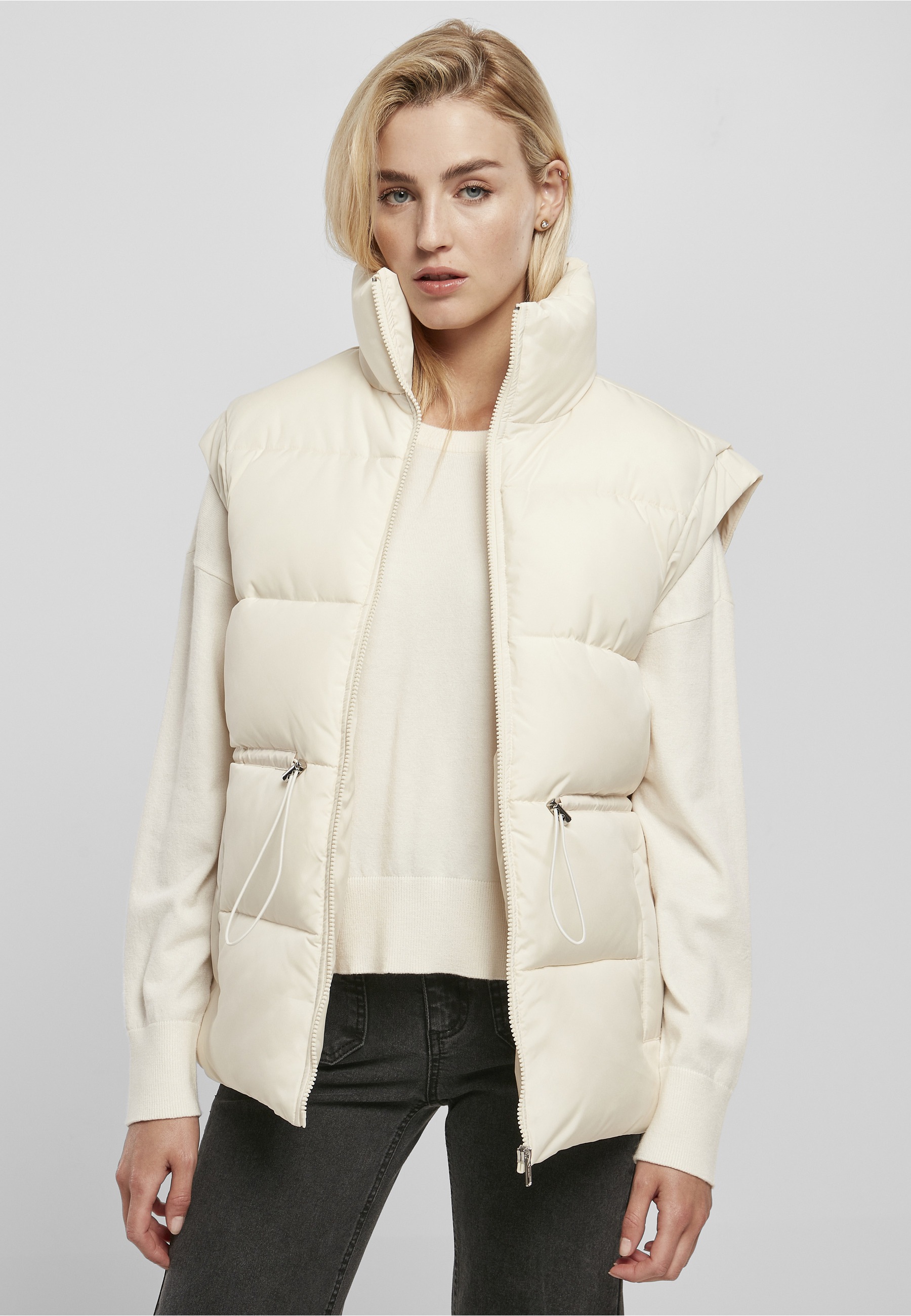 URBAN CLASSICS Jerseyweste »Urban Classics Damen Ladies Waisted Puffer Vest« 1 Stk.