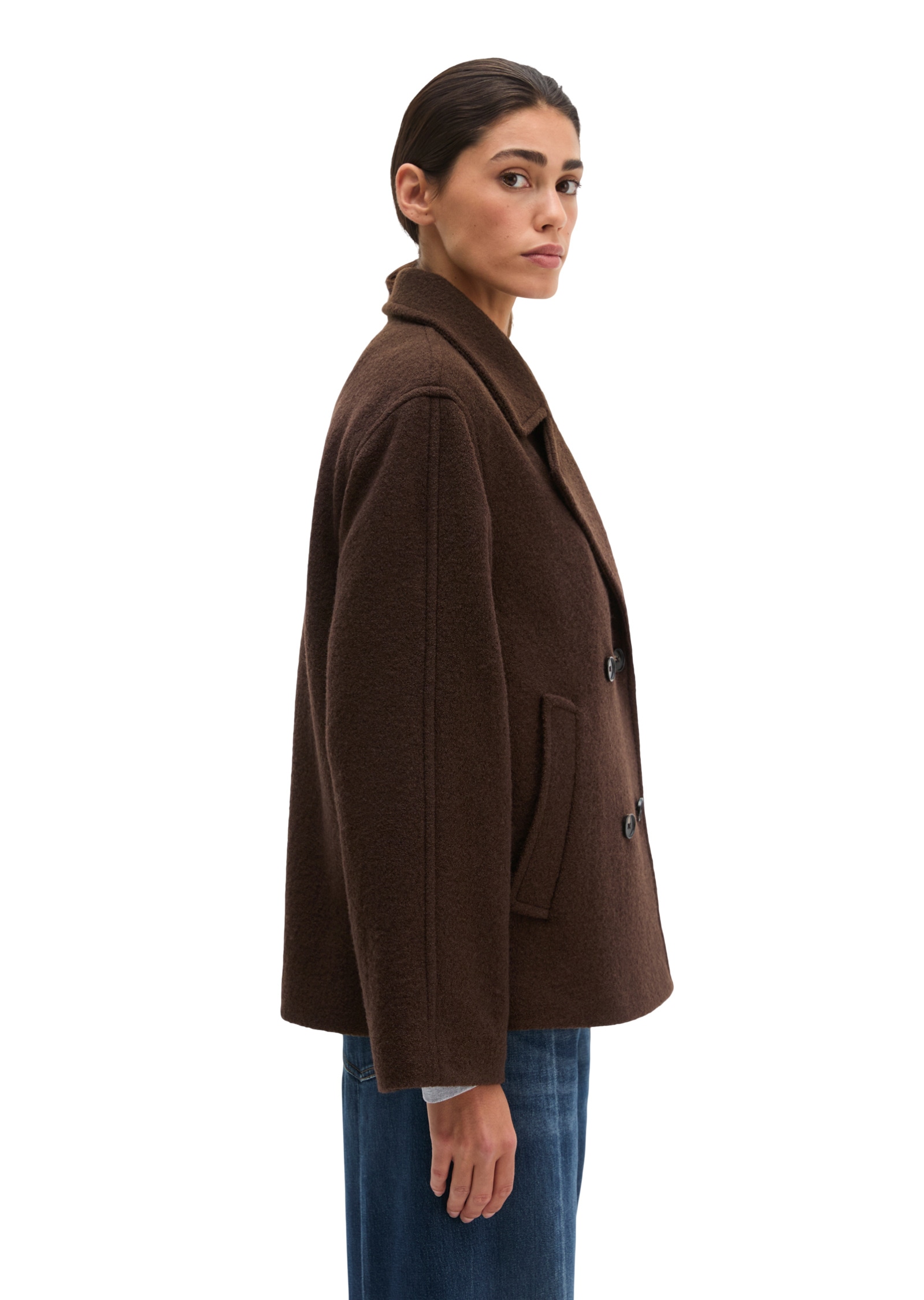 Marc O'Polo Outdoorjacke »aus italienischer Boild Wool« ohne Kapuze