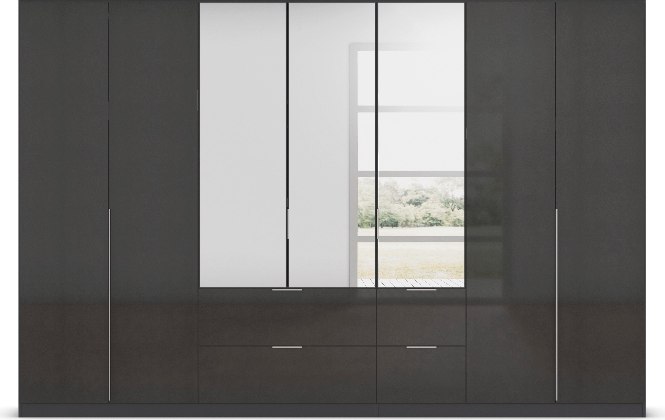rauch Drehtürenschrank »Kleiderschrank Schrank Garderobe AGORDO mit Dekor- oder Hochglanzfront«, (in zwei Griff-Farben mit Dekor- oder Hochglanzfront), mit Außenschubkästen, in 6 Breiten und 2 Höhen MADE IN GERMANY