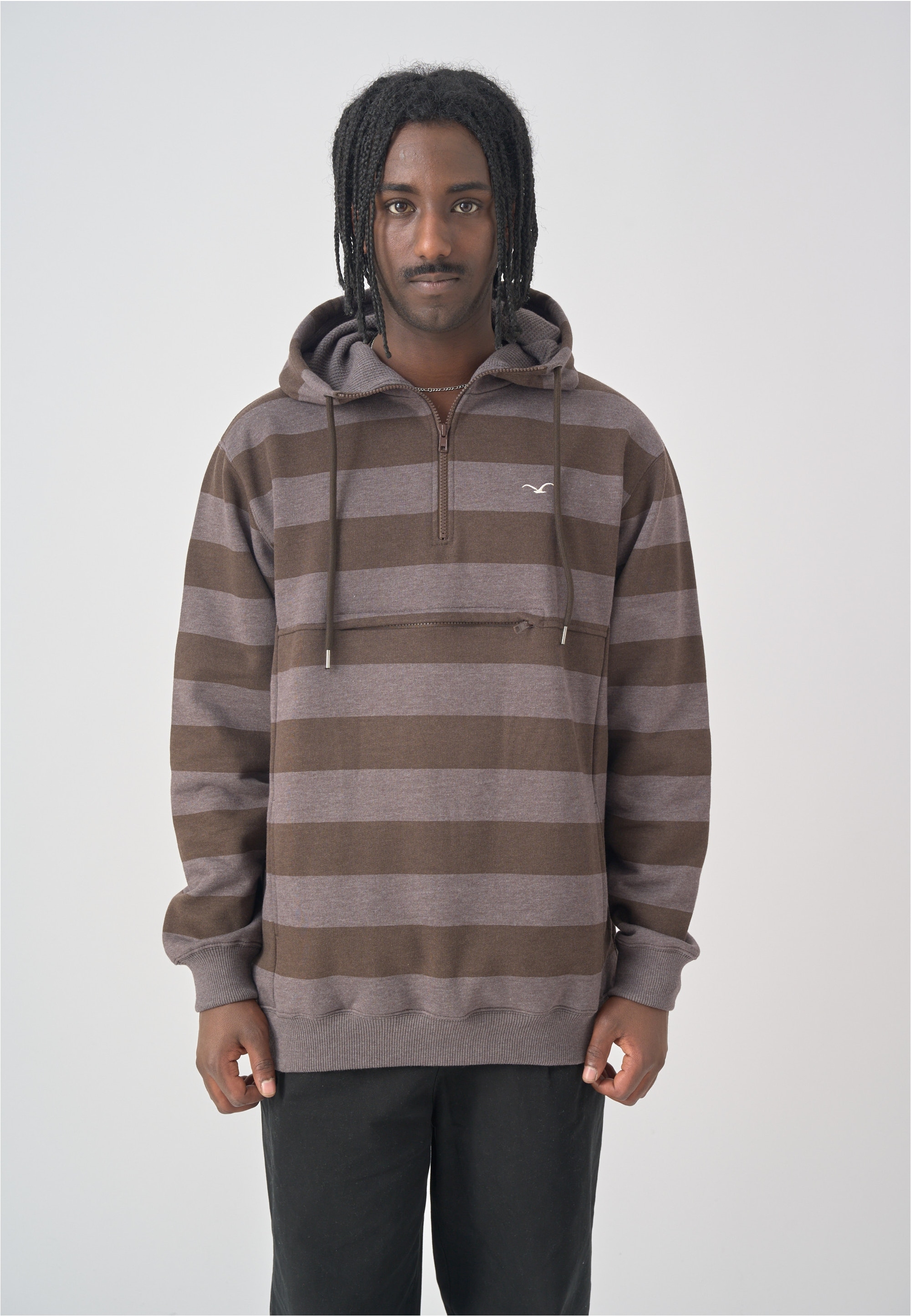 Cleptomanicx Kapuzensweatshirt "Hooded Stripe", mit praktischem Half-Zip günstig online kaufen