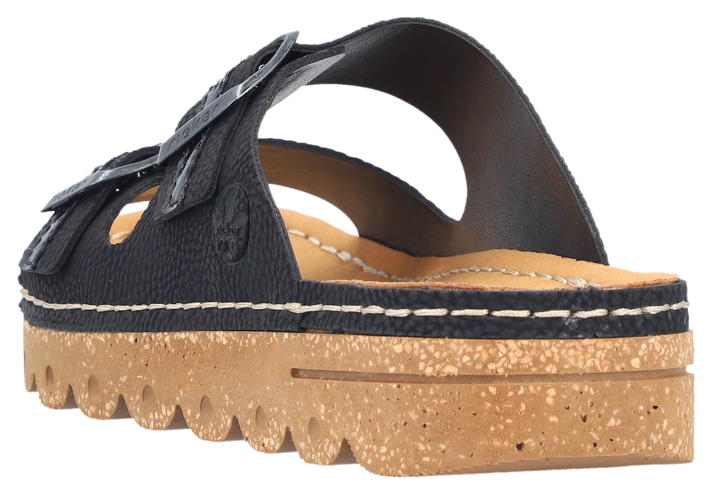 Rieker Pantolette, Sommerschuh, Schlappen, Hausschuh mit verstellbaren Schnallen