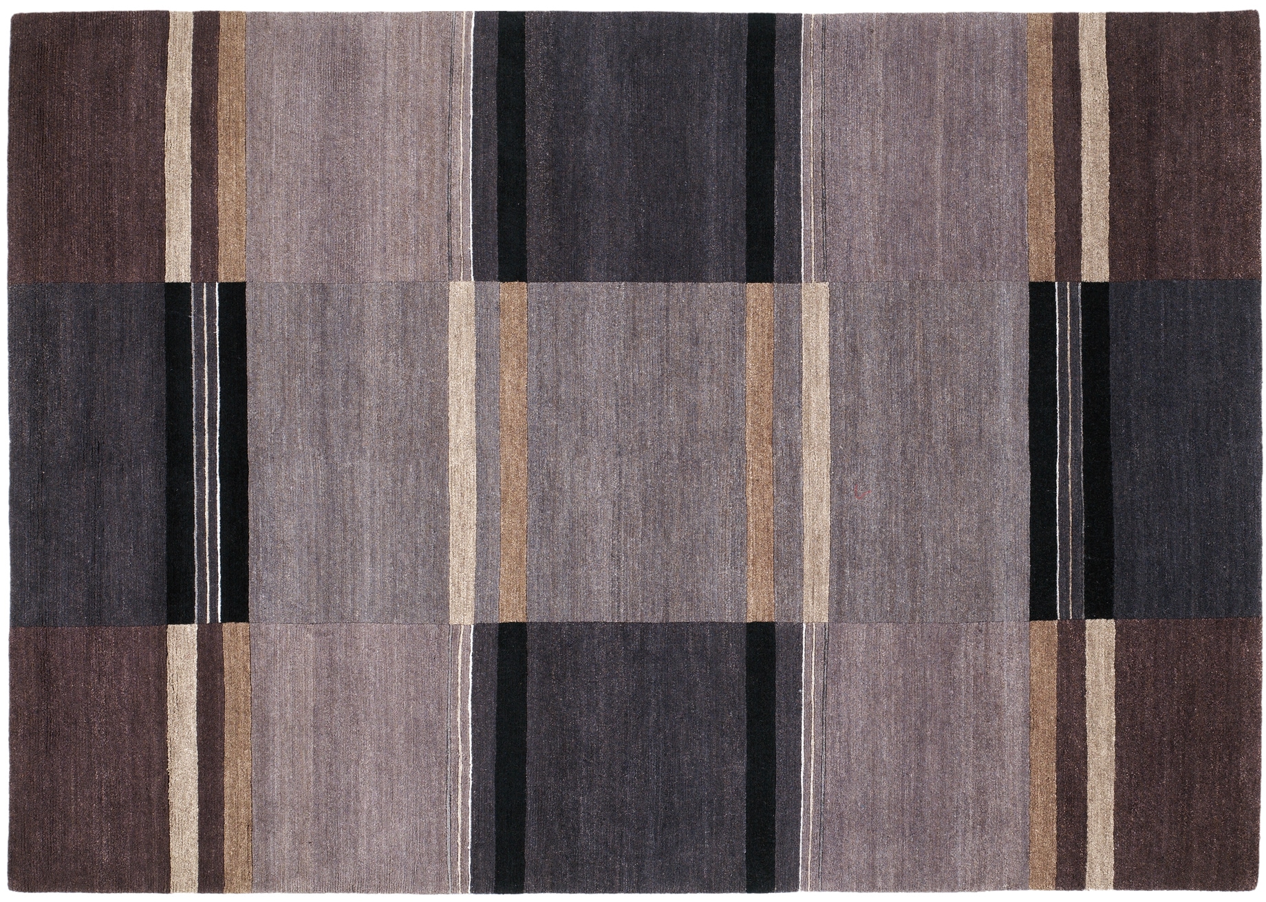 Wollteppich OCI DIE TEPPICHMARKE "Sensation SILK 100 SOYA", grau (grau, dunkel), B:120cm H:6mm L:180cm, Schurwolle, Teppiche, handgeknüpft, Nepal, reine Wolle, Wohnzimmer