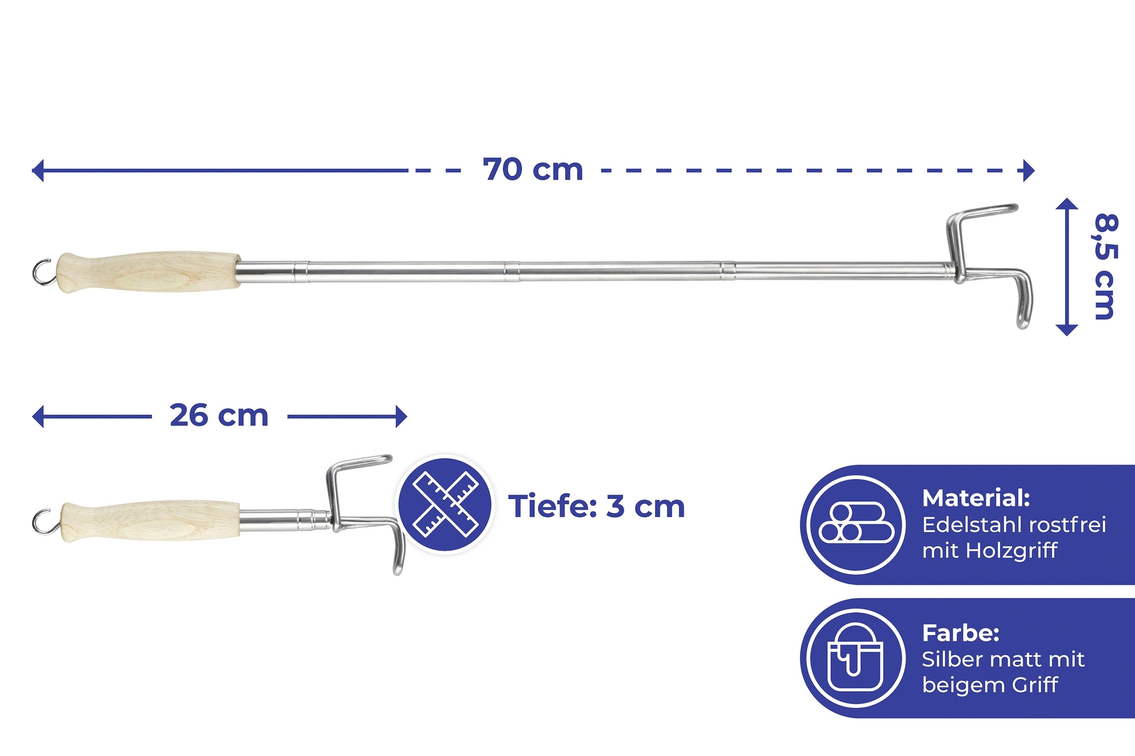 Maximex Anziehhilfe »Teleskop-Anziehhilfe«, ausziehbar (26 bis 70 cm)