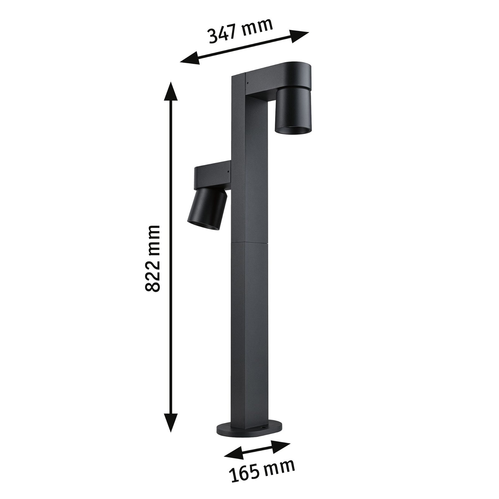 Paulmann LED Pollerleuchte »Kimu IP44 822mm 2200K 2x7,8W 720lm 230V 70° Anthrazit Aluminium«, 2 flammig, insektenfreundlich
