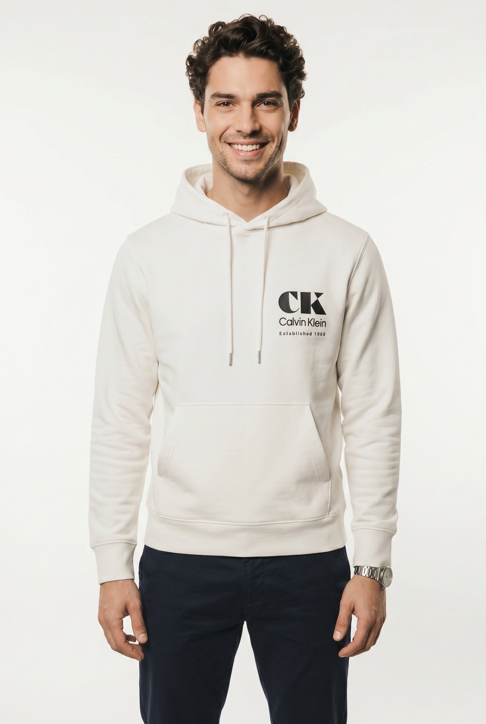 Calvin Klein Jeans Kapuzensweatshirt, großer Rückendruck, Regular Fit, reine Baumwolle