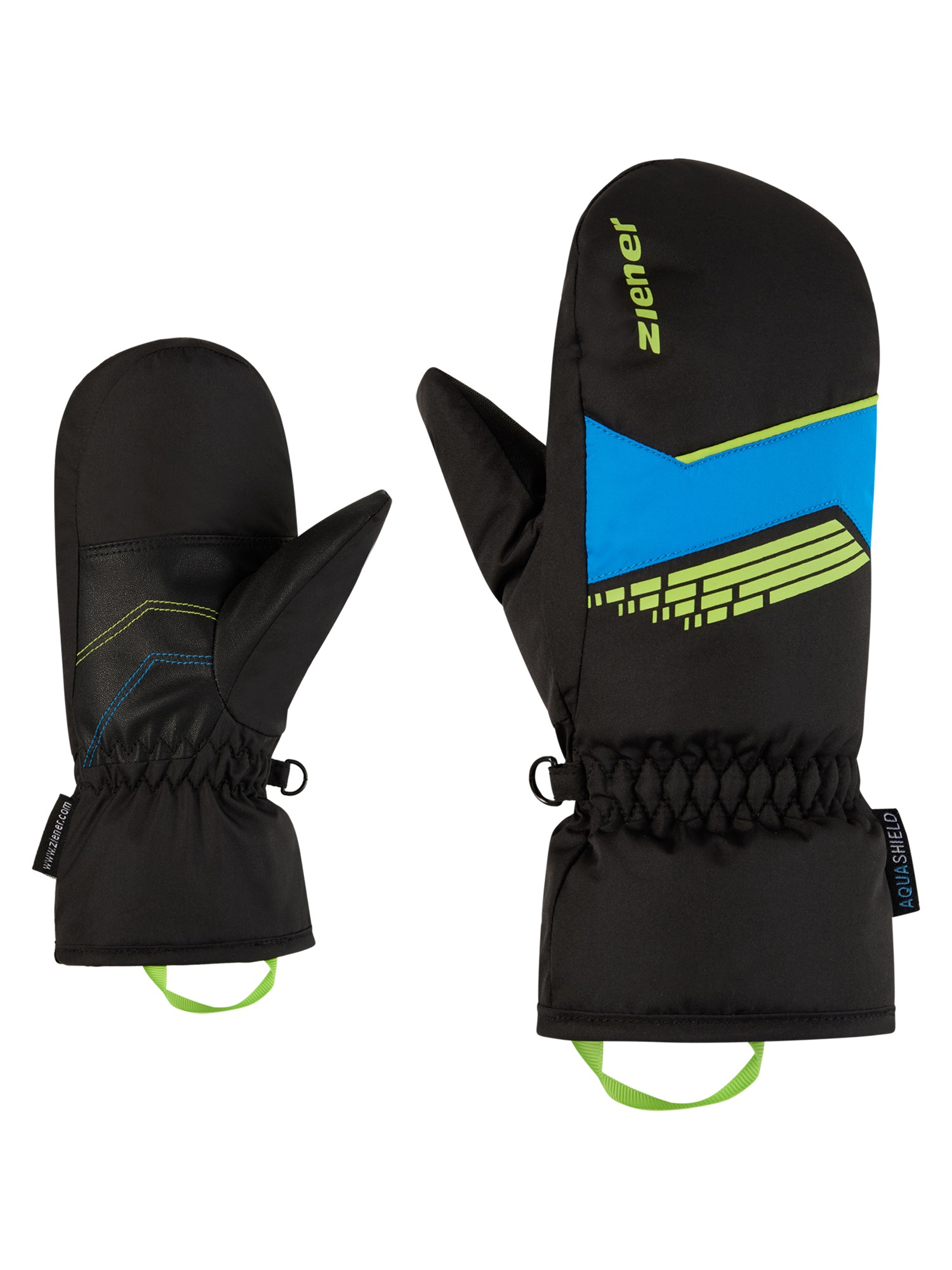 ZIENER Kinder Fäustlinge "LAVIVO-Z AS MITTEN glove", schwarz, Gr. 3, Obermaterial: 100% Polyester; Innenhand: 100% Polyester; Futter: 100% Polyester;