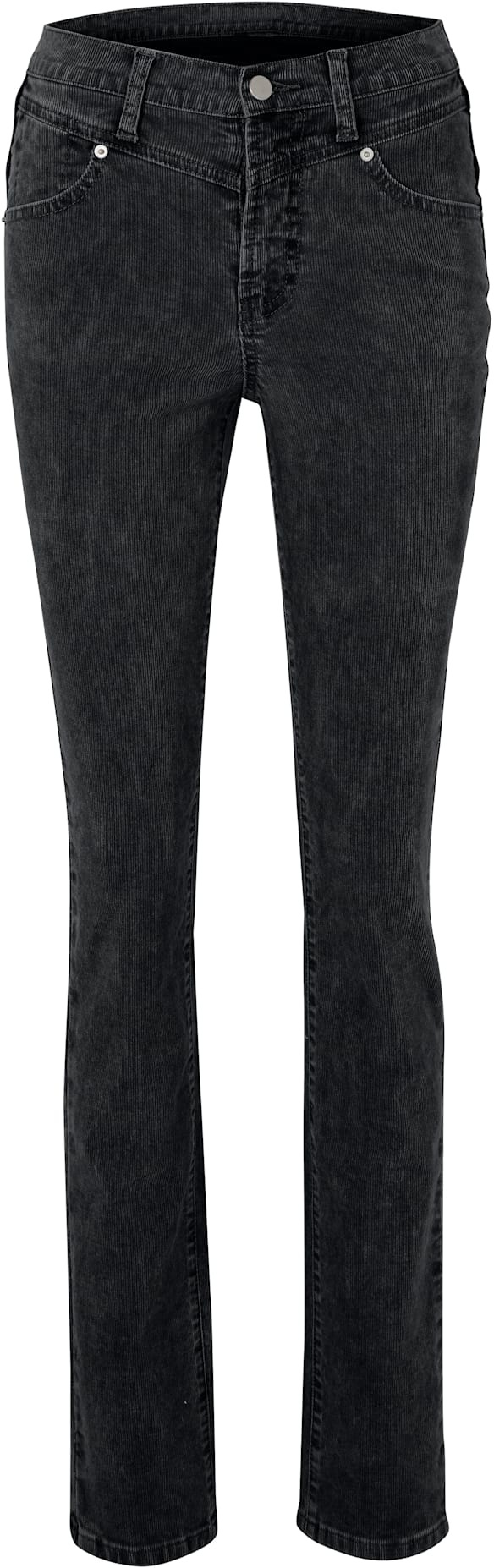 Cordhose HEINE, Damen, Gr. 44, Normalgrößen, schwarz, 98% Baumwolle, 2% Elasthan, unifarben, lang, Hosen Cordhose 3