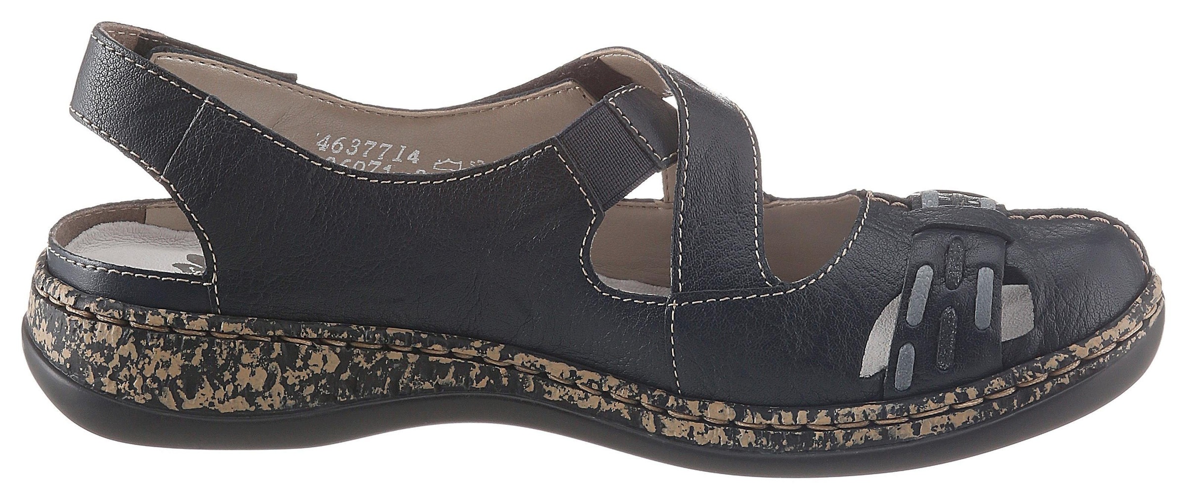 Rieker Klettschuh, Sommerschuh, Keilabsatz, Riemchensandale, mit Kontrastnä günstig online kaufen