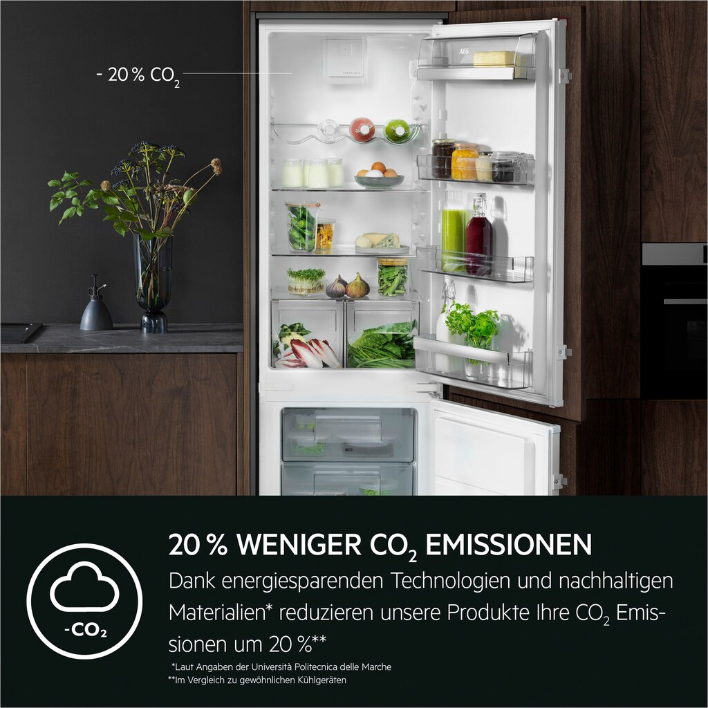 AEG Einbaukühlgefrierkombination »SCE818E7MF 925553005«, SCE818E7MF 925553005, 176,9 cm hoch, 55,6 cm breit