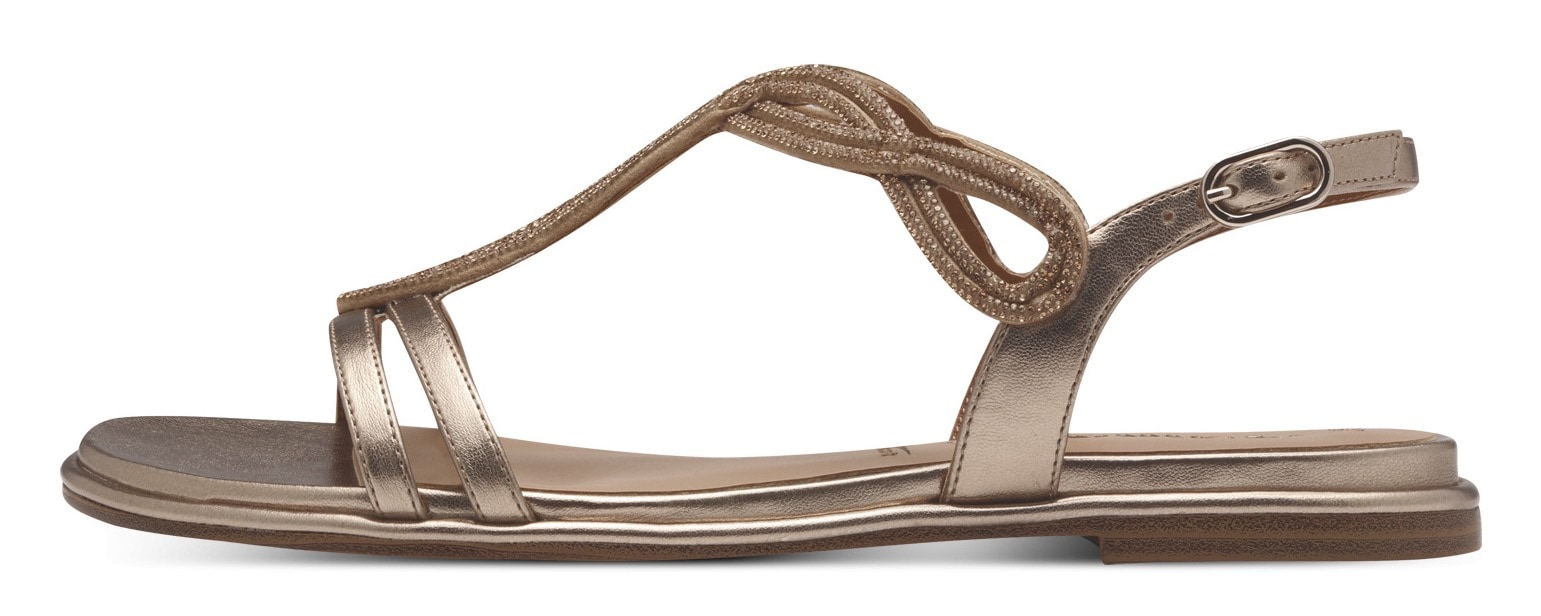 Tamaris Riemchensandale, Sommerschuh, Festtagschuh, Sandalette mit funkelnden Strasssteinchen