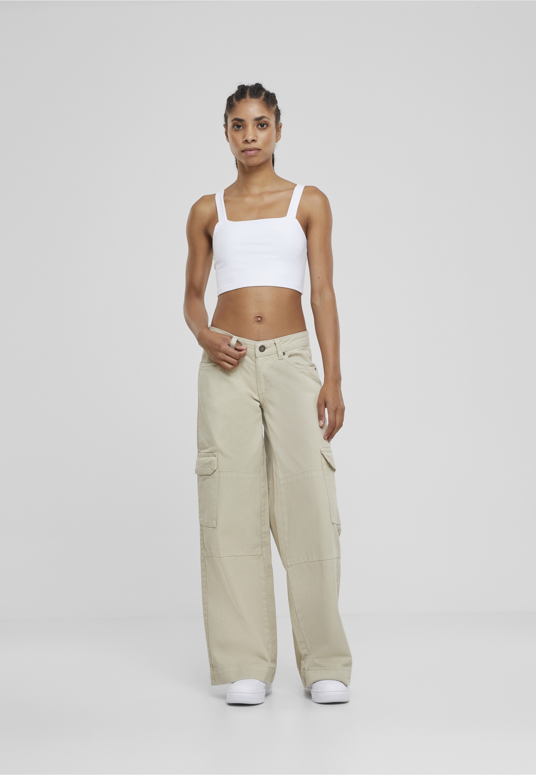 URBAN CLASSICS Cargojeans »Urban Classics Damen Ladies Low Waist Cargo Pants«