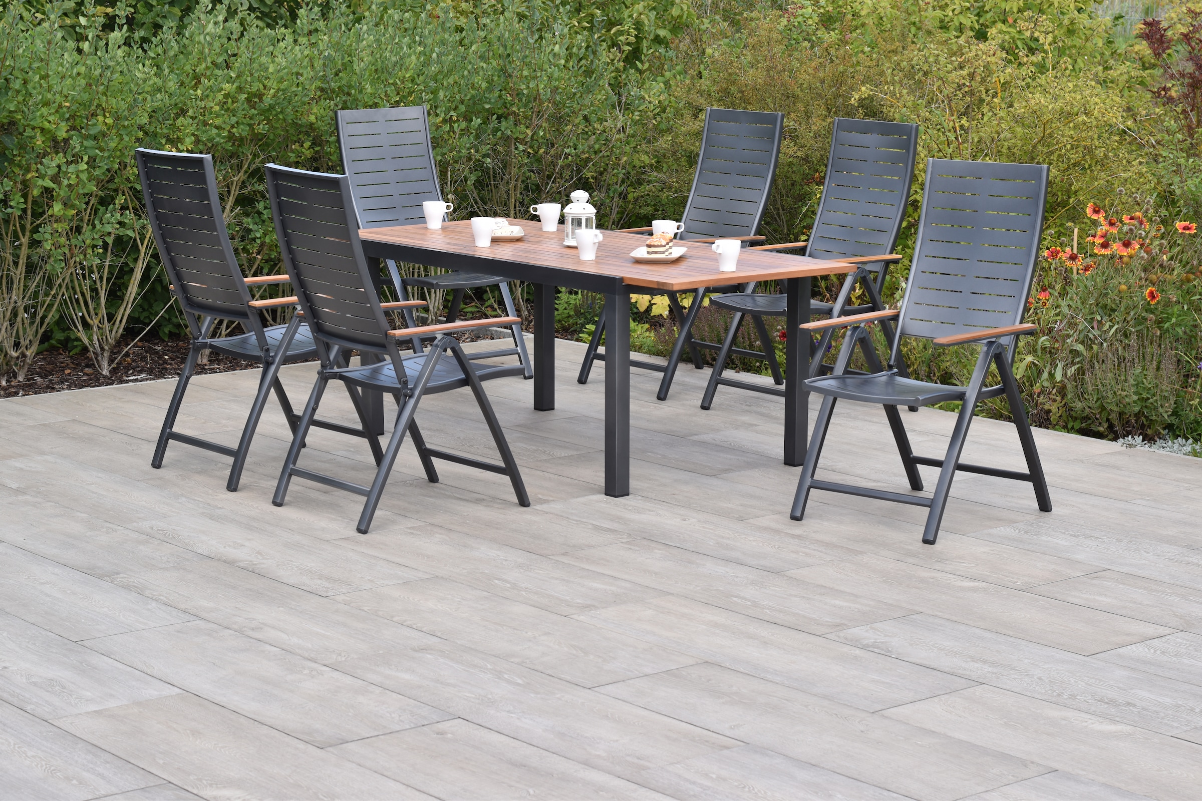 MERXX Garten-Essgruppe ""Tinos"", (Set, 7 tlg., Pulverbeschichtetes Alumini günstig online kaufen