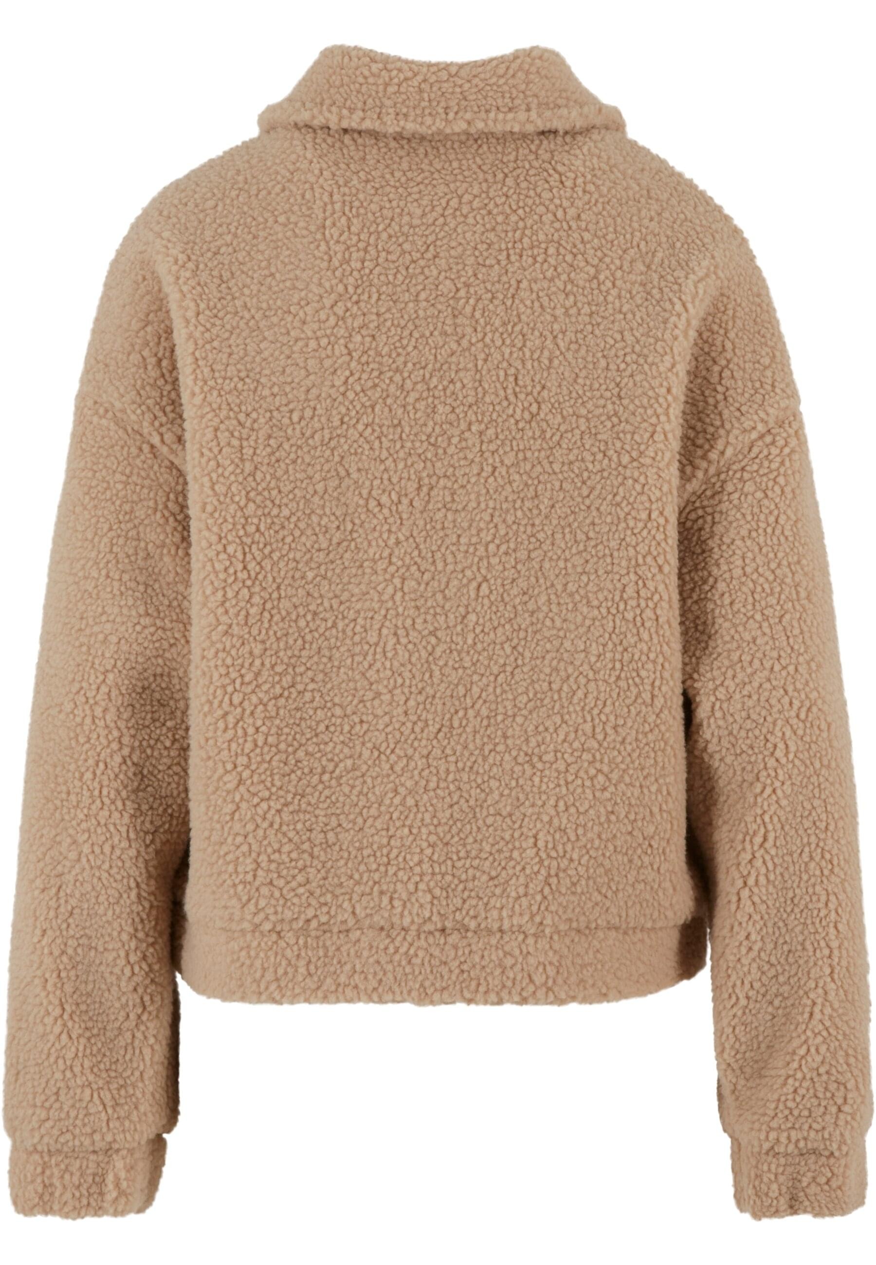 URBAN CLASSICS Allwetterjacke »Urban Classics Ladies Short Sherpa Button Jacket«, (1 St.), ohne Kapuze