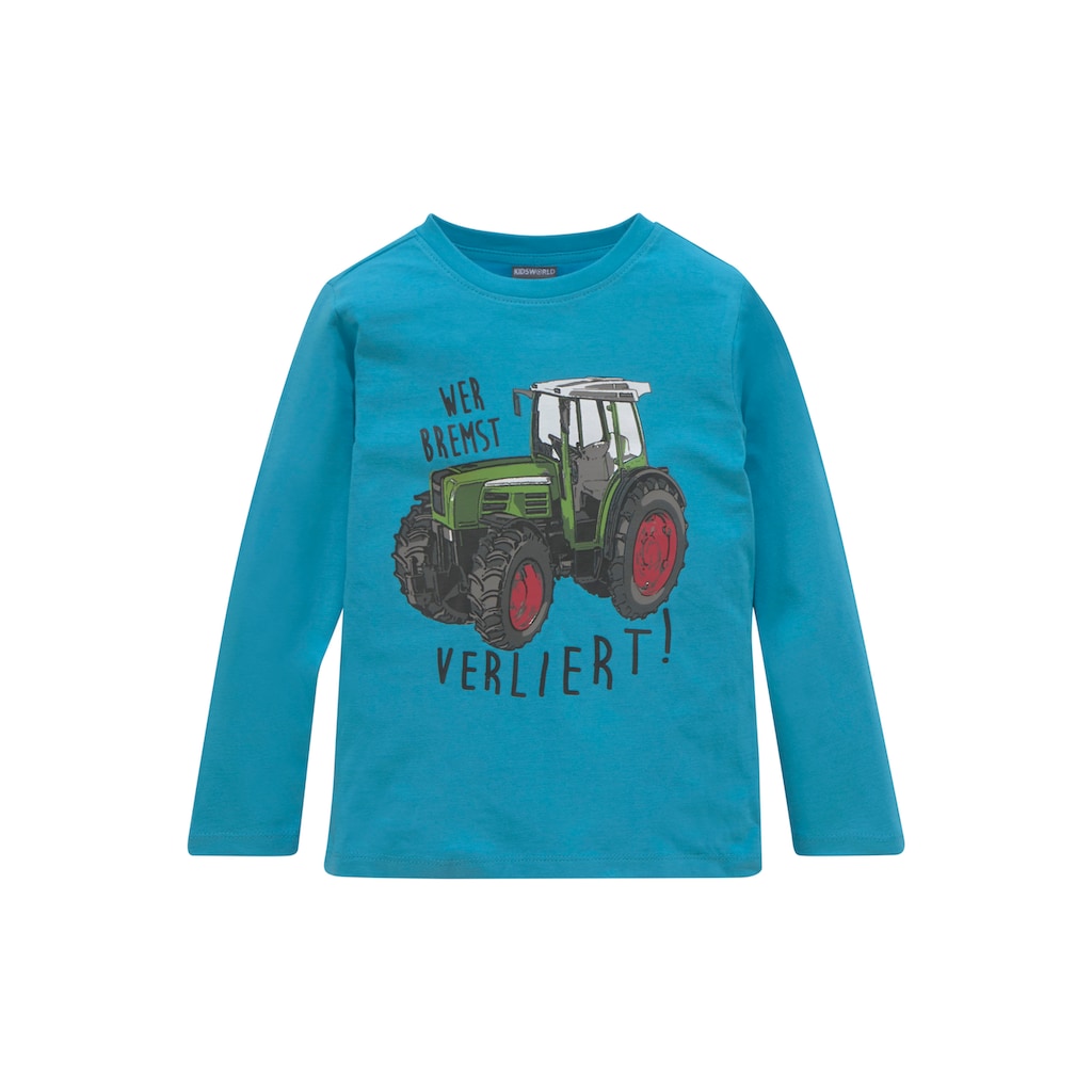 KIDSWORLD Langarmshirt »Traktoren«, (Packung, 2 tlg.)