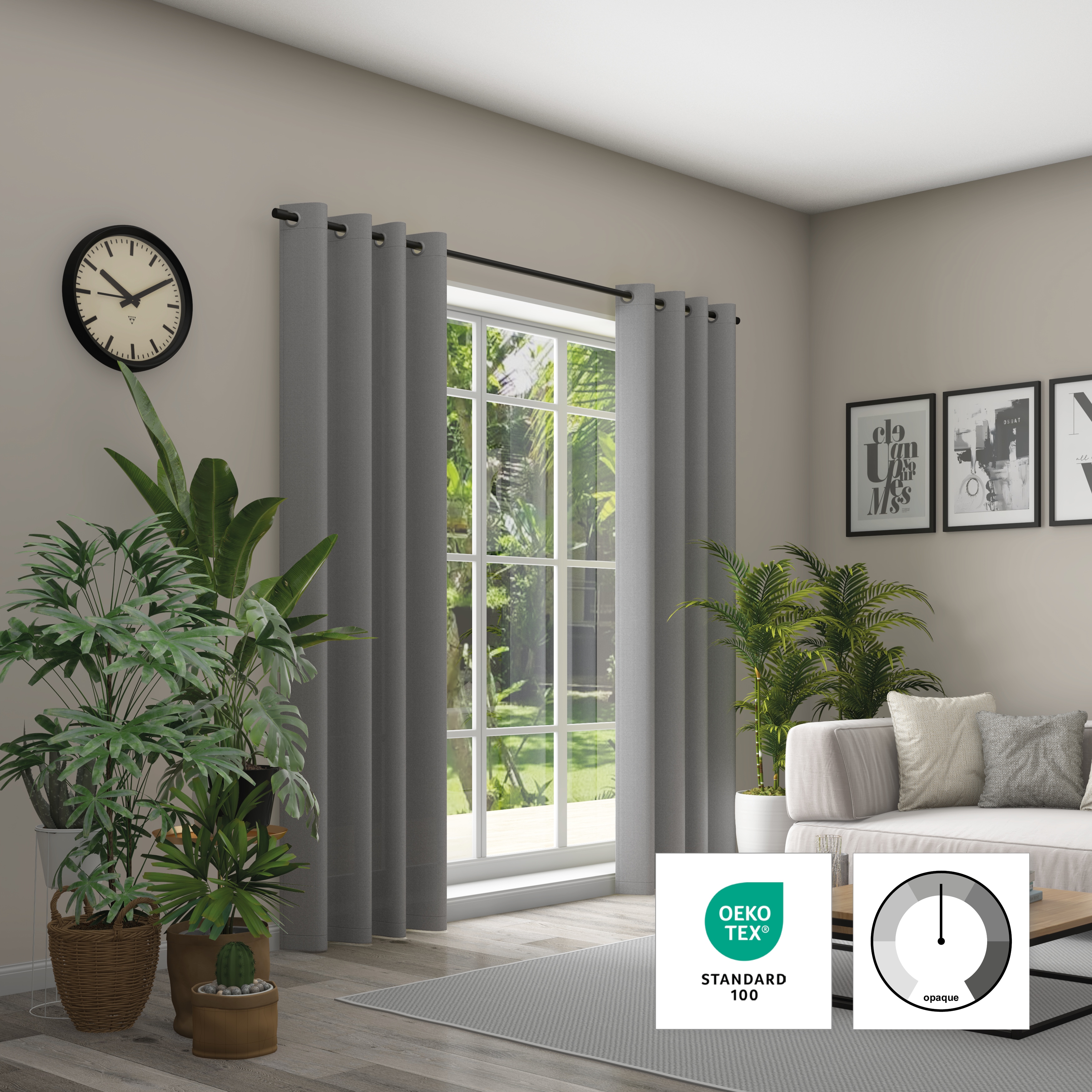 Neutex for you Vorhang "Linessa" Ösen 1 Stk. tlg. HxB: 245x137, Ösenschal mit Metallösen