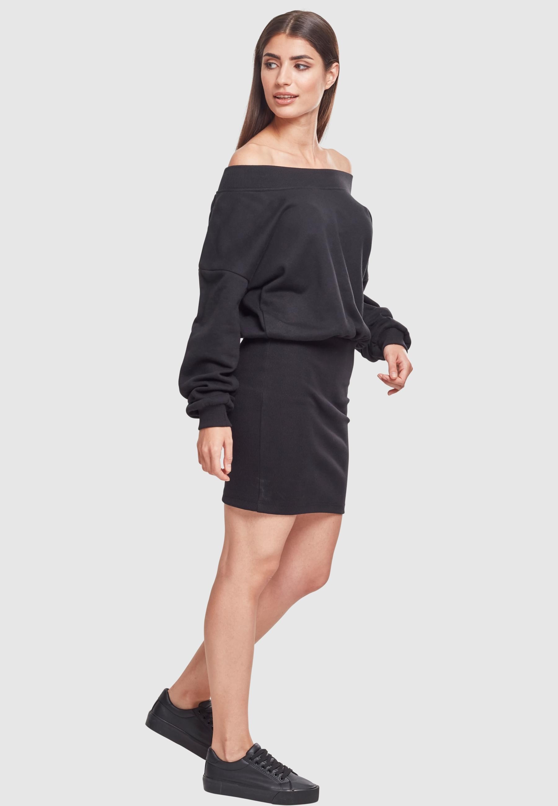URBAN CLASSICS Shirtkleid »Urban Classics Damen Ladies Sweat Off Shoulder Dress«, (1 tlg.)