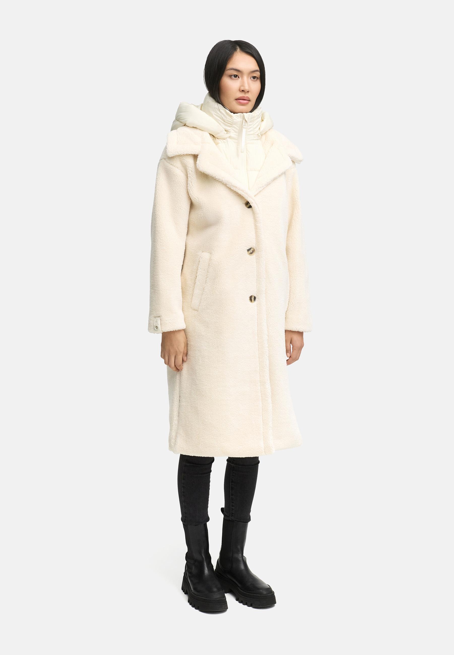 Navahoo Wintermantel »Teddyzauber 14«, Plüschmantel aus Teddyfleece mit abnehbmarem Krageneinsatz