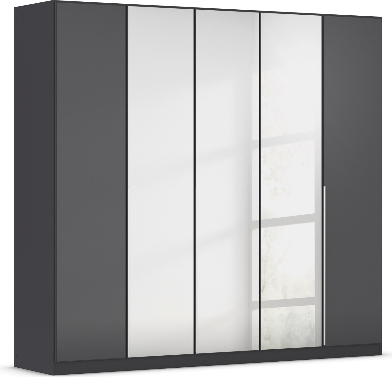 OTTO home Drehtürenschrank "Kleiderschrank Schrank Garderobe AGORDO mit Glasfront und Spiegel" in zwei Griff-Farben, Breiten 91-405 cm, durchdachte Innenausstattung, in 8 Breiten und 2 Höhen MADE IN GERMANY