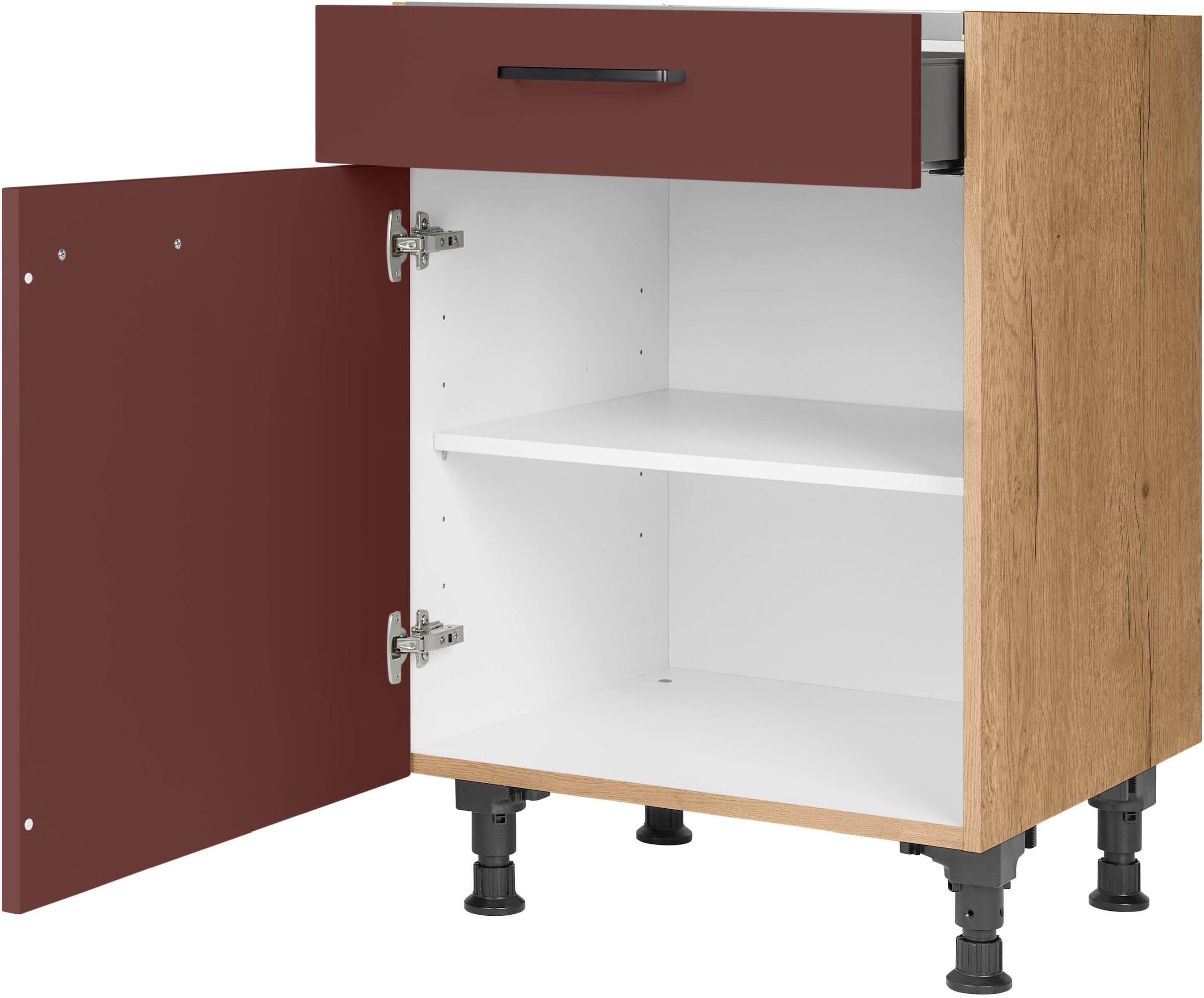 nobilia® Kochfeldumbauschrank »"Easytouch", mit Schukasten und Tür, Ausrichtung wählbar«, vormontiert, Breite 60 cm