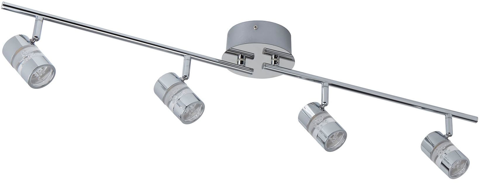 Searchlight Deckenstrahler »Bubbles 4Lt Split Bar Spotlight - Chrome & Bubble Acrylic« LED-Modul 1 Stk. Warmweiß