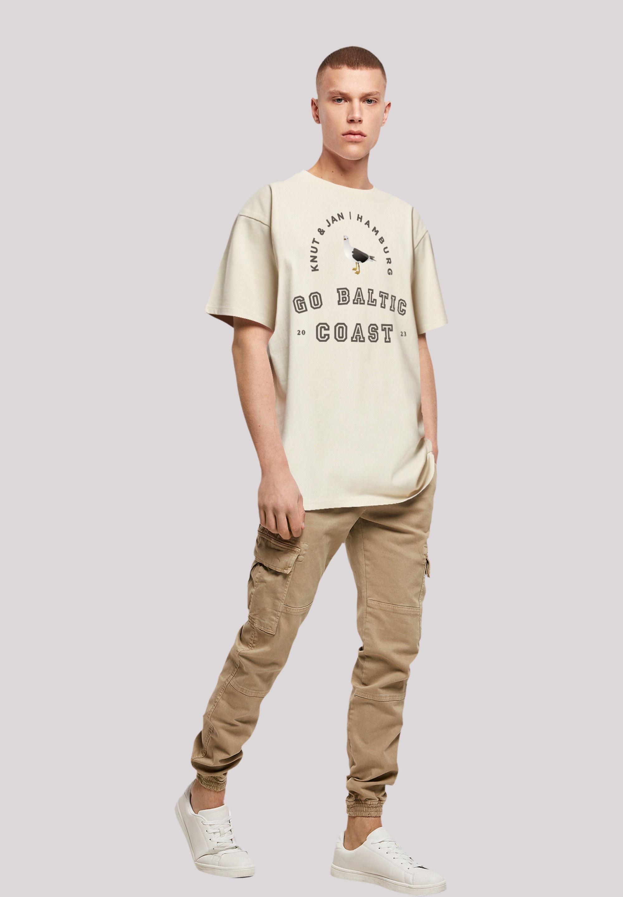 F4NT4STIC T-Shirt »Möwe Knut & Jan Hamburg« Print