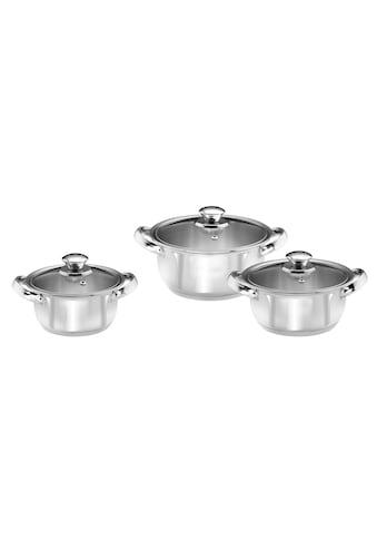 Topf-Set »Silver Line«, Edelstahl, (Set, 6 tlg., 1x Kochtopf Ø 16 cm, 1x Kochtopf Ø 20...