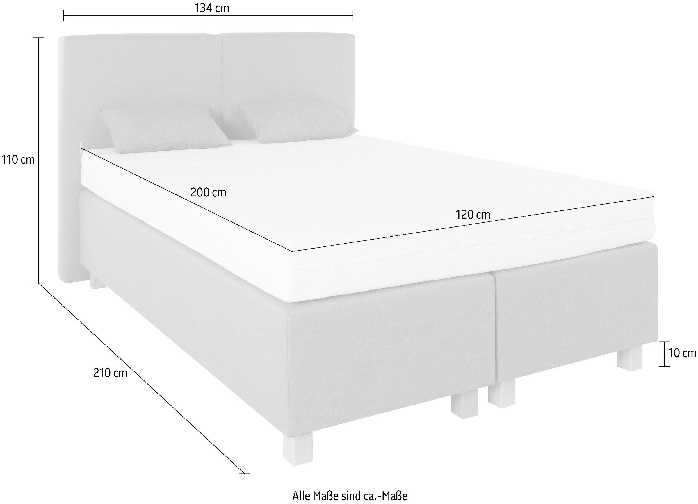 Westfalia Schlafkomfort Boxspringbett, mit Zierkissen