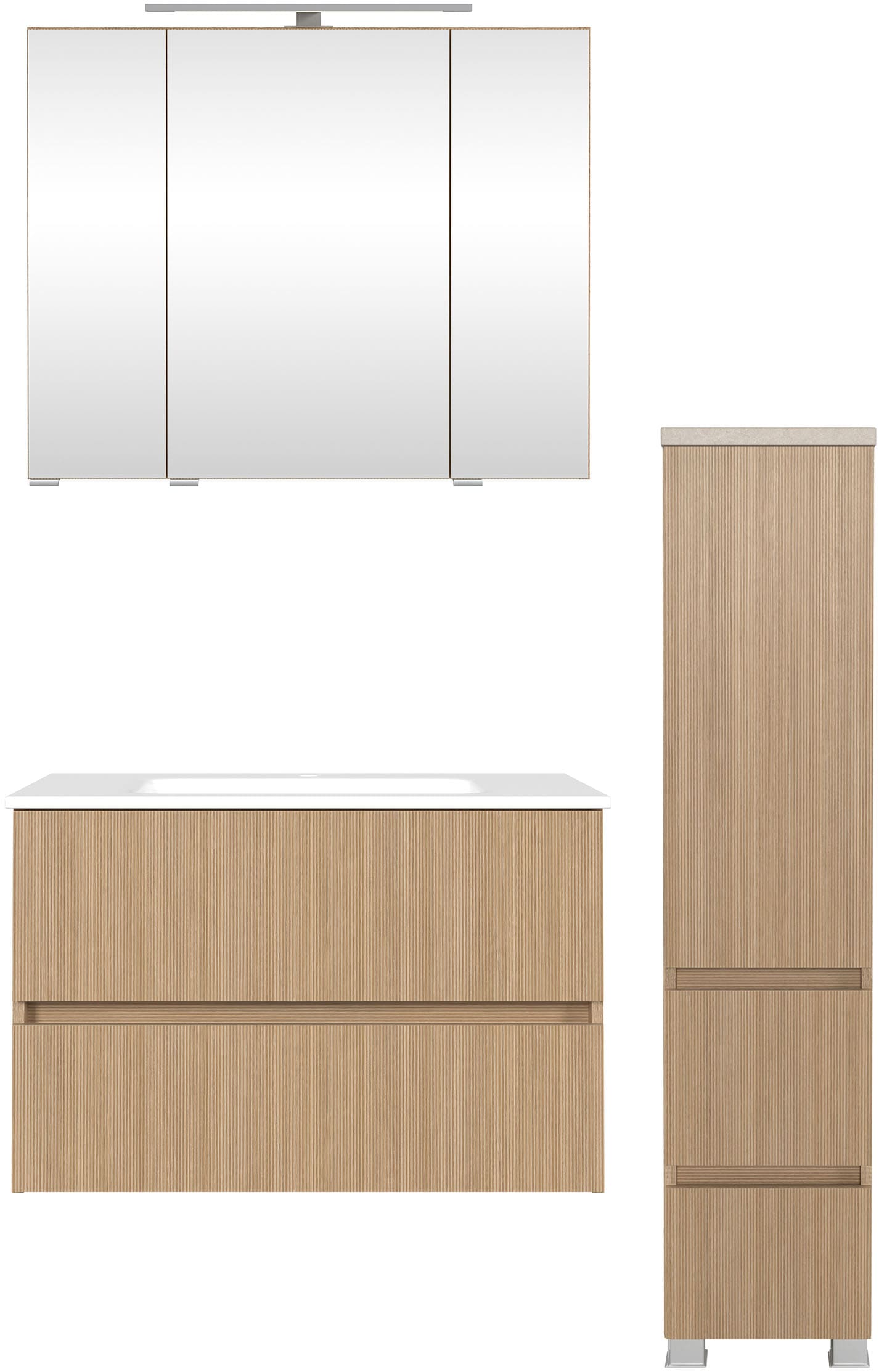 welltime Badmöbel-Set "Set 110 cm breit, Badmöbel mit LED-Beleuchtung", Hel günstig online kaufen