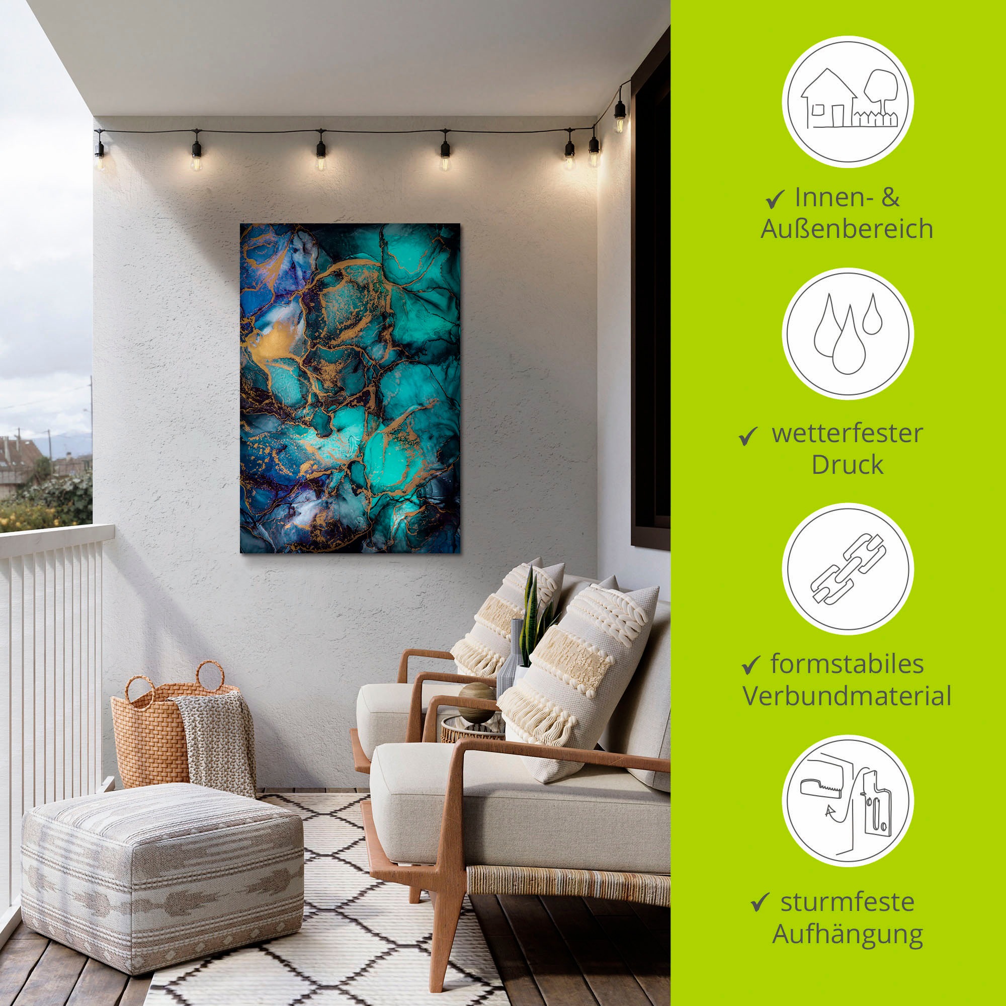 Artland Wandbild »Saphir«, Muster, (1 St.), als Alubild, Outdoorbild, Leinwandbild in verschied. Größen
