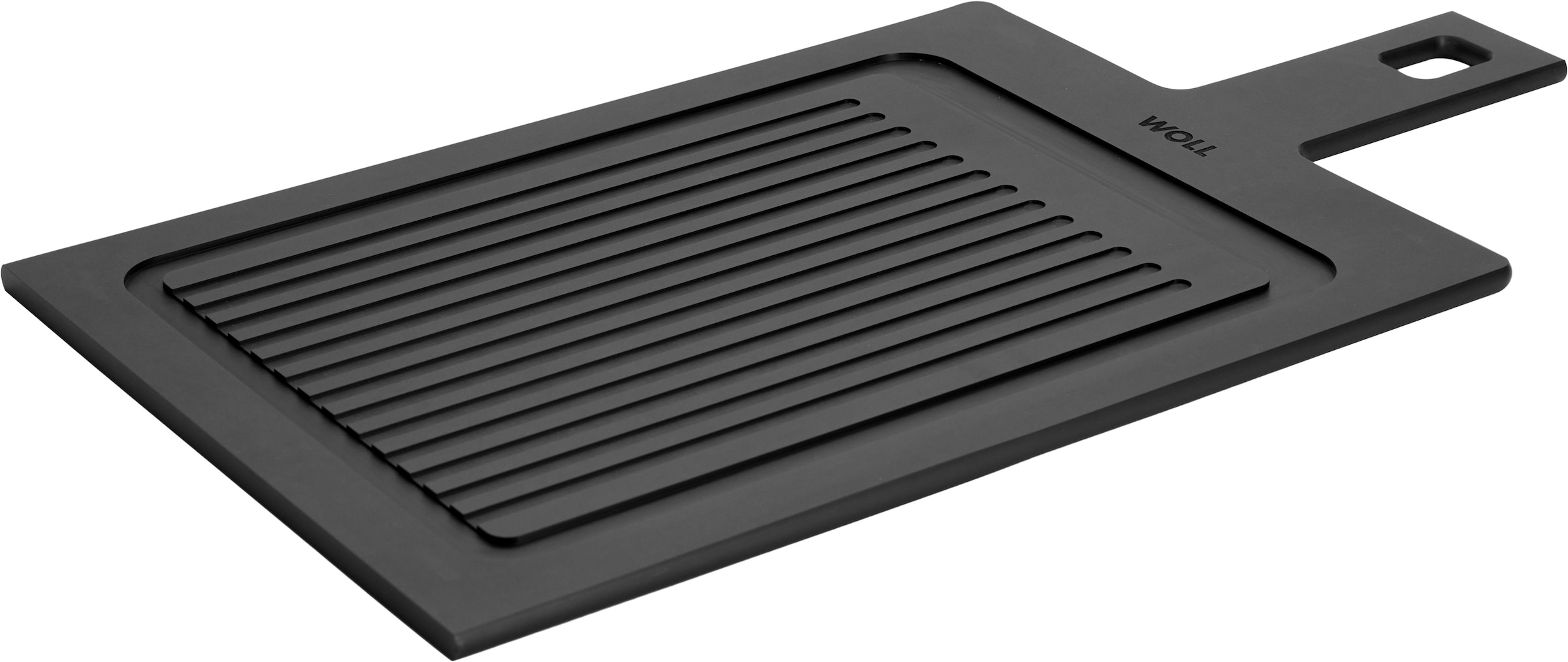 WOLL Servierbrett "Cut & Serve, mit Saftrille", B/H/L: 23cm x 0,7cm x 44cm, schwarz, Schneidebretter, aus Papierverbundstoff