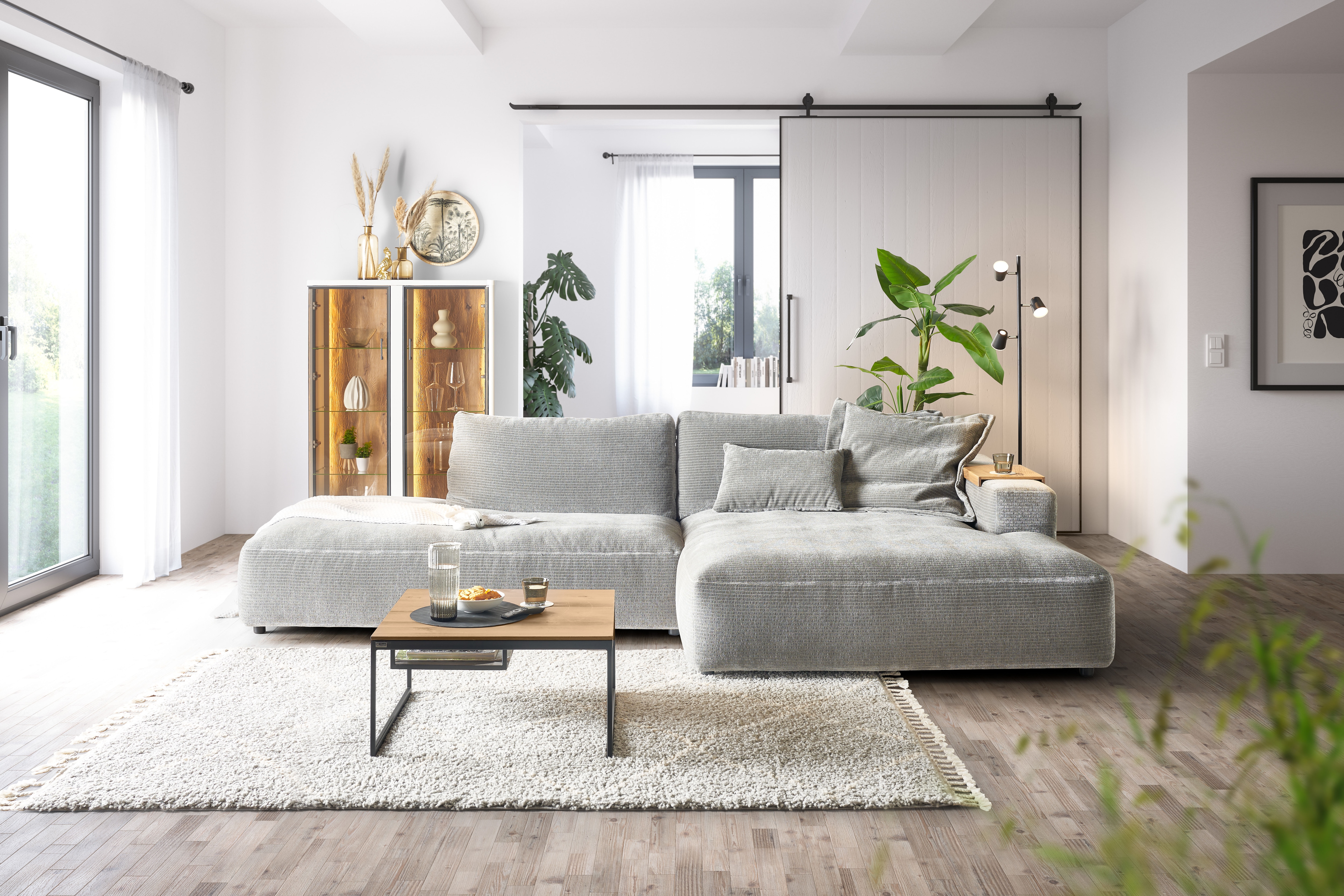 Musterring Ecksofa "Lucia modern und bequem, Breite 330cm, L-Form" verschiedene Farben, großer Longchair mit Armlehne, B330 x T190 cm