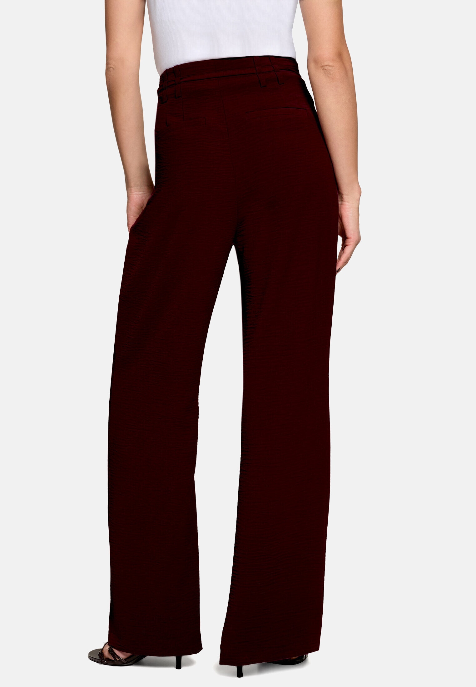 Zero Stoffhose »Damen fit Hose mit Bindegürtel«  Material
