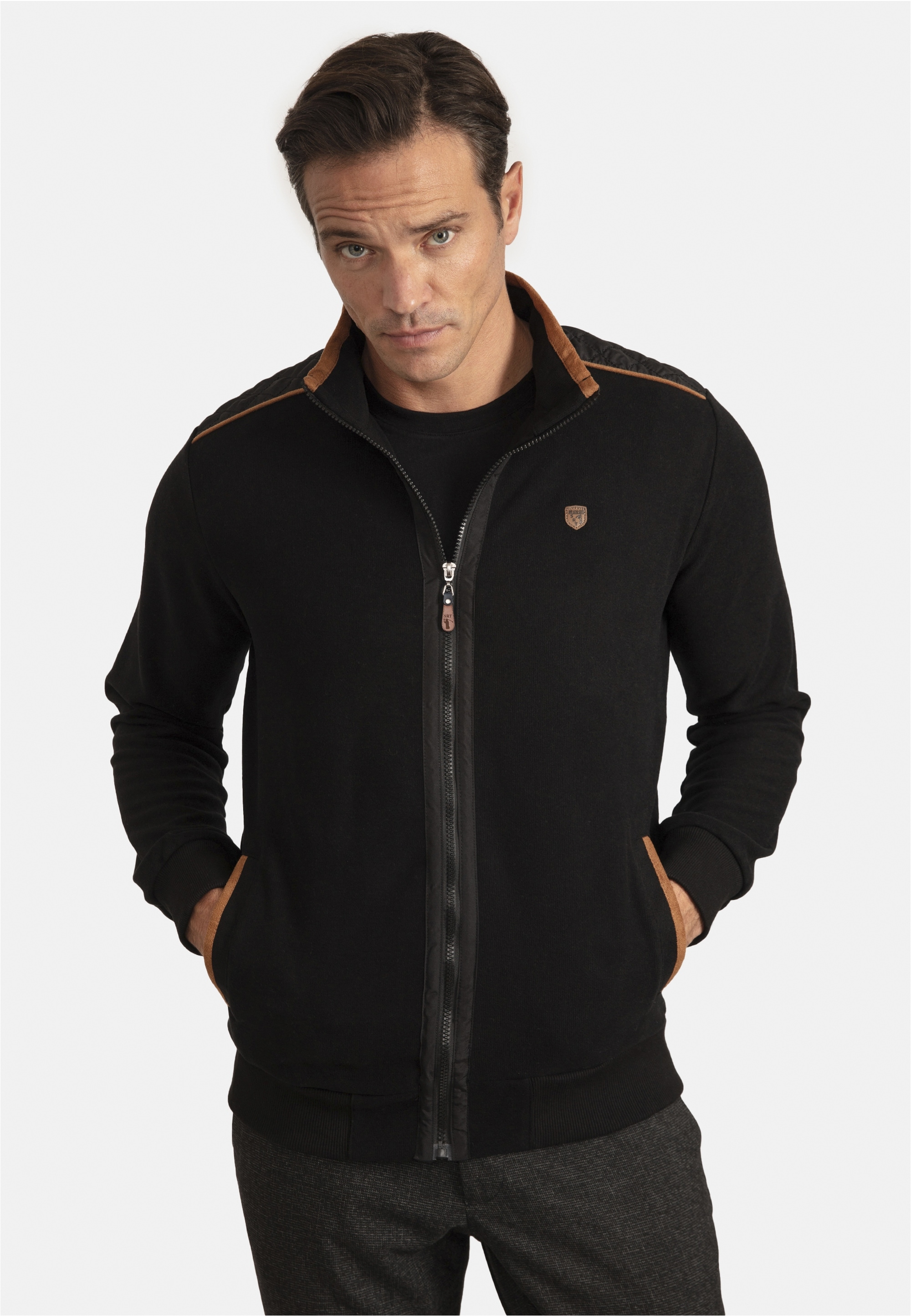 SIR RAYMOND TAILOR Sweatjacke "Specter" 1 Stk. tlg. mit Stehkragen günstig online kaufen