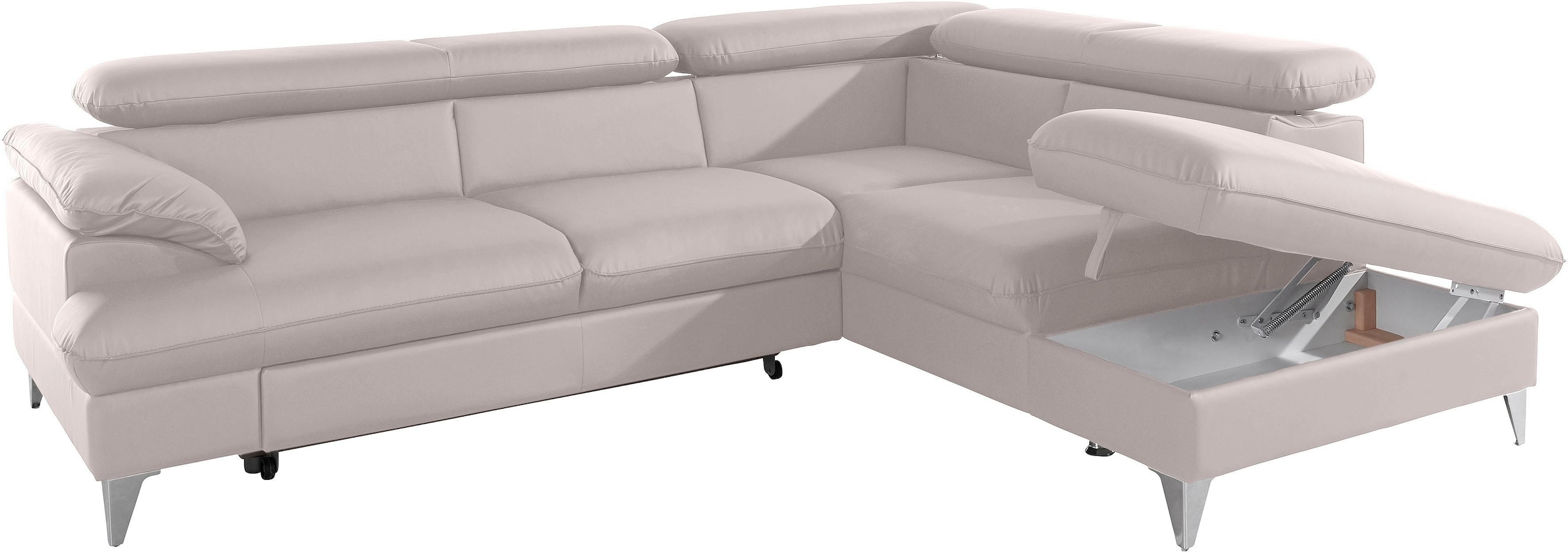 COTTA Ecksofa »Caluso L-Form«, mit Kopfteilverstellung, wahlweise mit Bettfunktion & Bettkasten