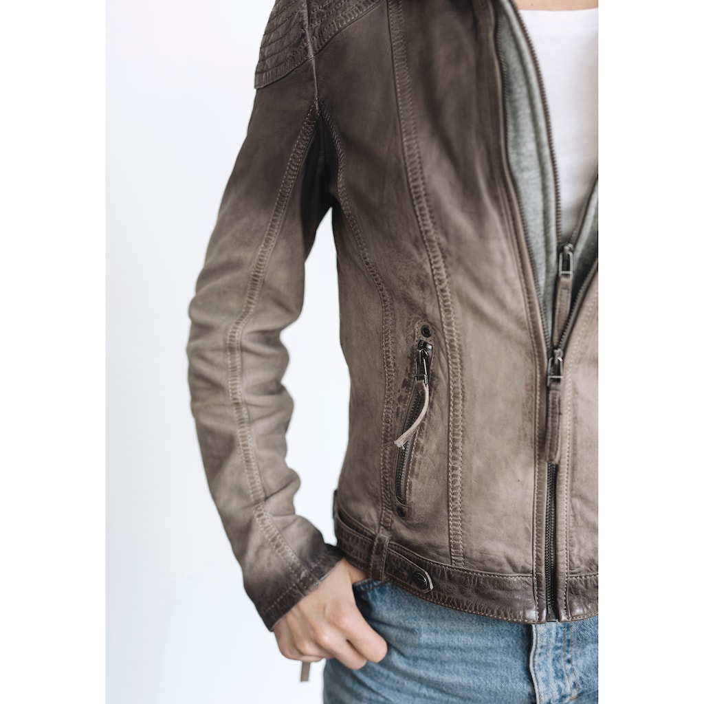 Gipsy Lederjacke »Cascha LAMOV«, mit Kapuze, 2-in-1-Lederjacke