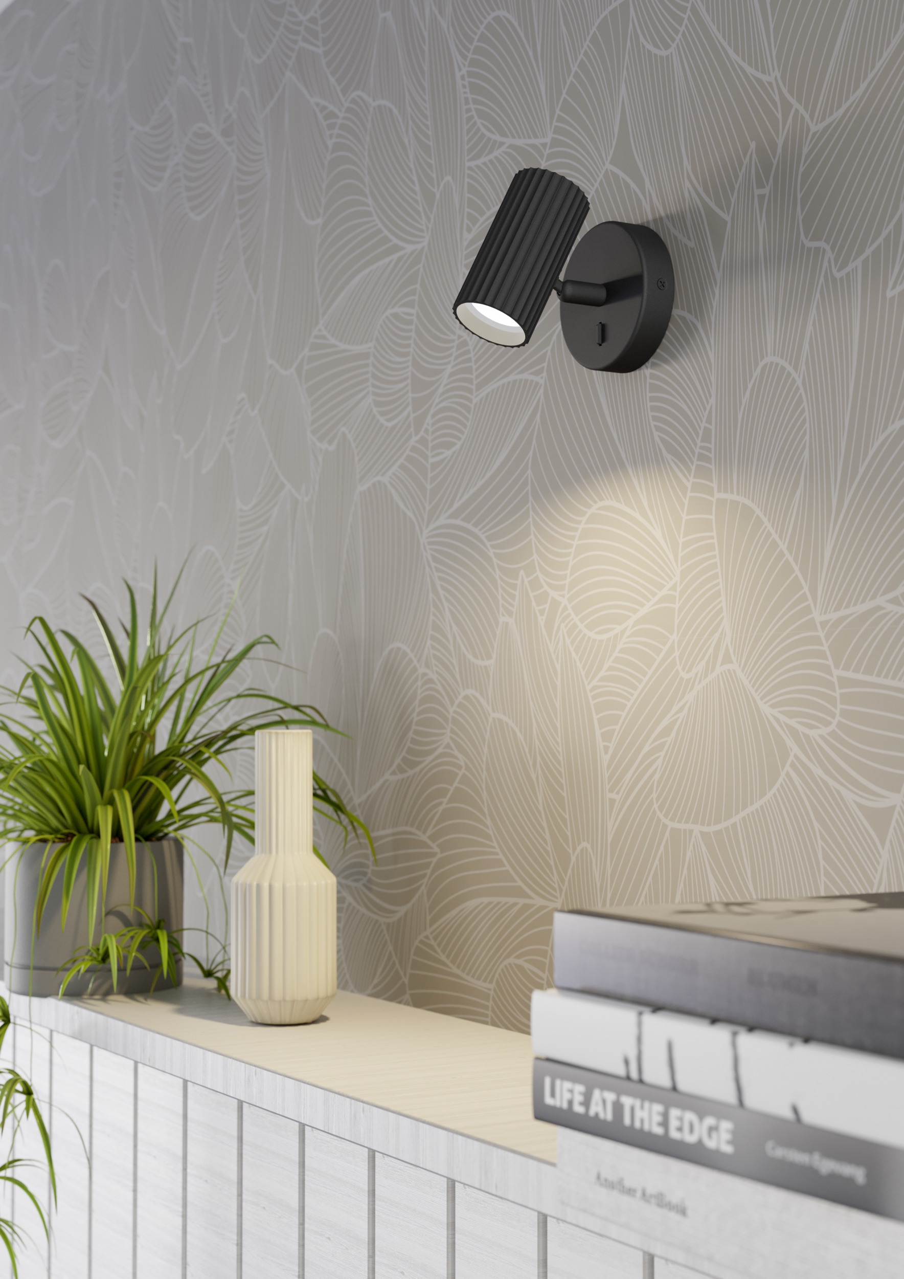 EGLO Wandleuchte »PORTILLO Wandlampe - Alu, Stahl - GU10 - 1X5W - IP20« GU10 1 Stk. Wandstrahler, Wandspot, Wohnzimmer, Flur, L10,5 x H11 x AL12,5 cm