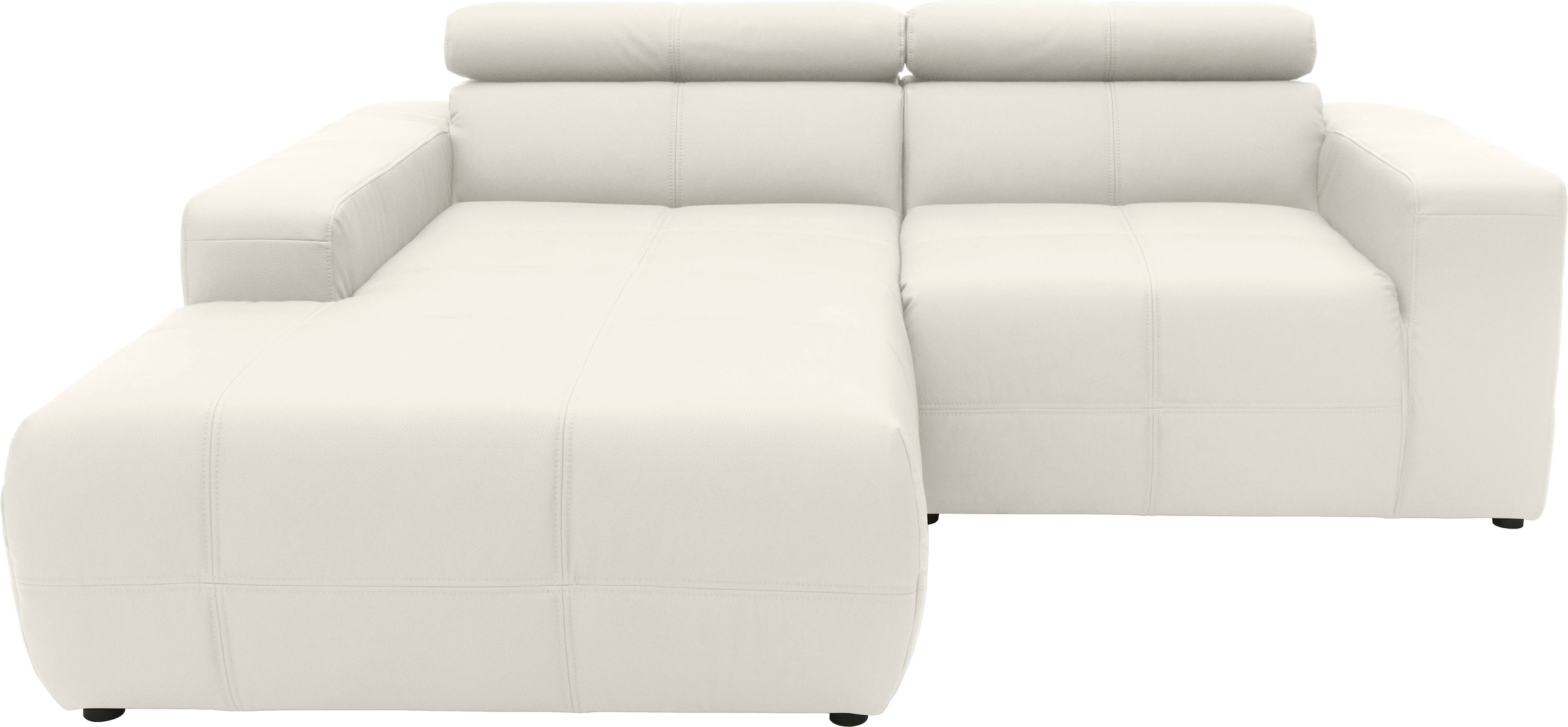 DOMO collection Ecksofa "BRANDON inkl. Kopfteilverstellung, 214x100x80 cm, L-Form" Mit Kopfteilverstellung, auch in Leder und Cord, L-Form