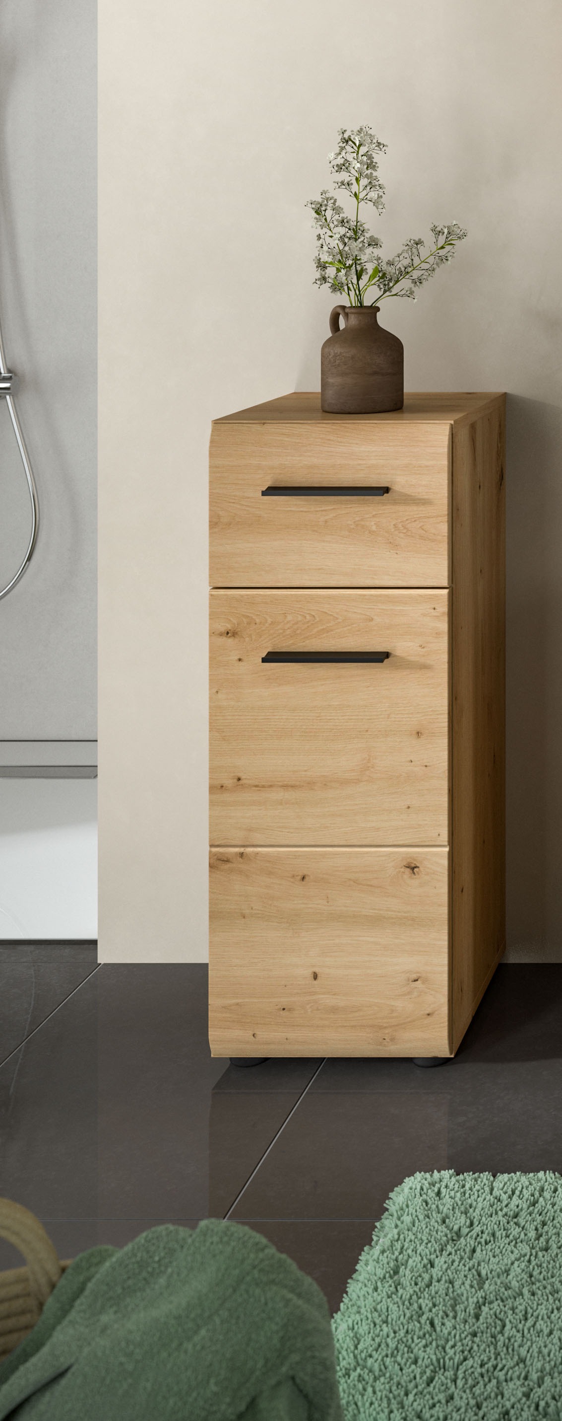INOSIGN Stauraumschrank »FLORENZ, TOPSELLER!, Höhe 80 cm, 1 Tür, 1 Schubkasten«, (1 St.), Florenz, Standschrank 30 cm, Artisan Oak NB, 1 Tür, 1 Schublade