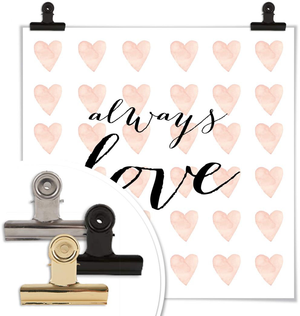 Wall-Art Poster »Schriftzug Liebe Always Love«, Schriftzug, (1 St.), Poster,  Wandbild, Bild, Wandposter bestellen | BAUR