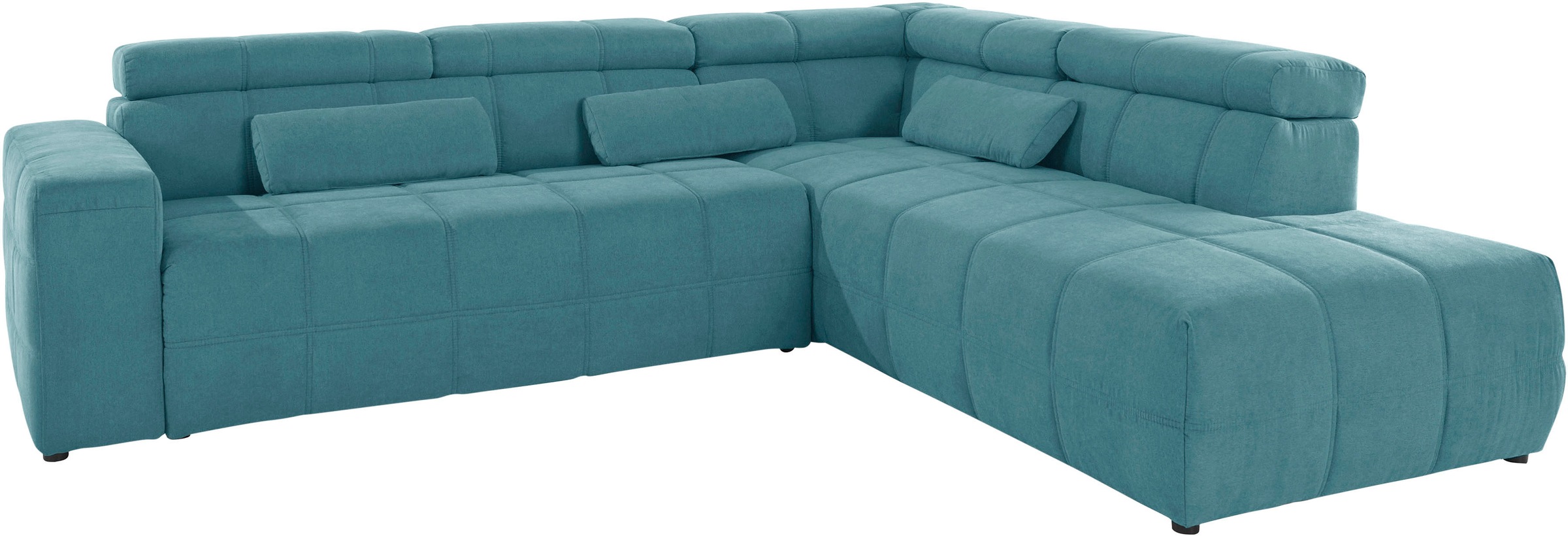 DOMO collection Ecksofa »BRANDON L-Form, auch in Leder« inklusive Kopfteilverstellung, wahlweise mit Sitztiefenverstellung,