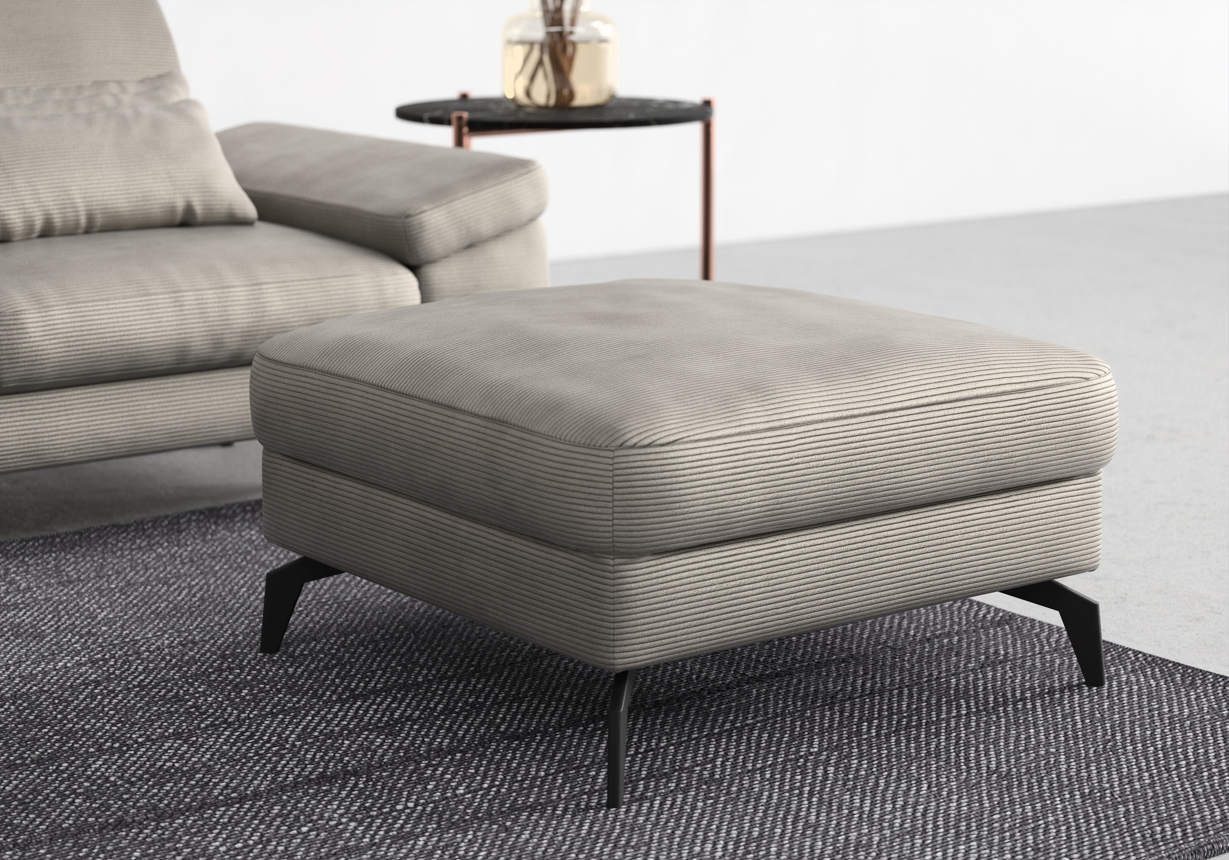 sit&more Polsterhocker »Cabana«, mit stylischen Metallfüßen